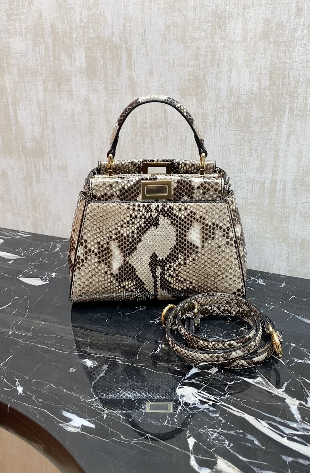 Fendi Rare animal skin~snake skin, lambskin lining