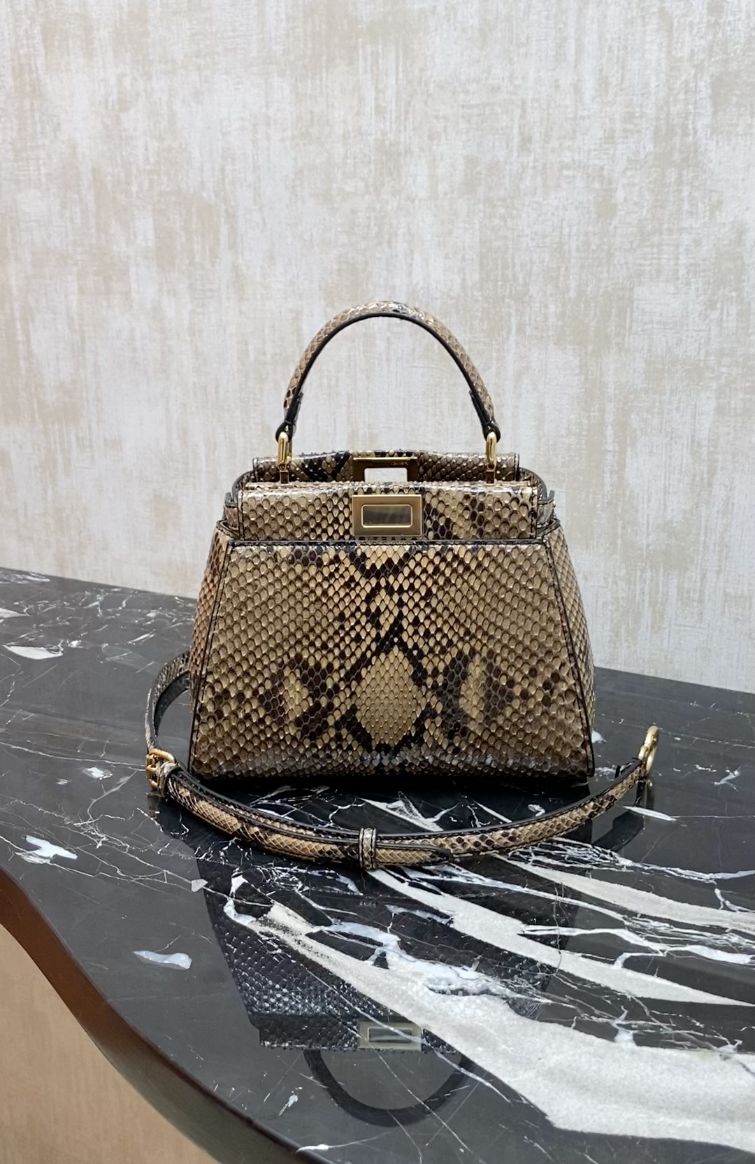 Fendi Rare animal skin~snake skin, lambskin lining