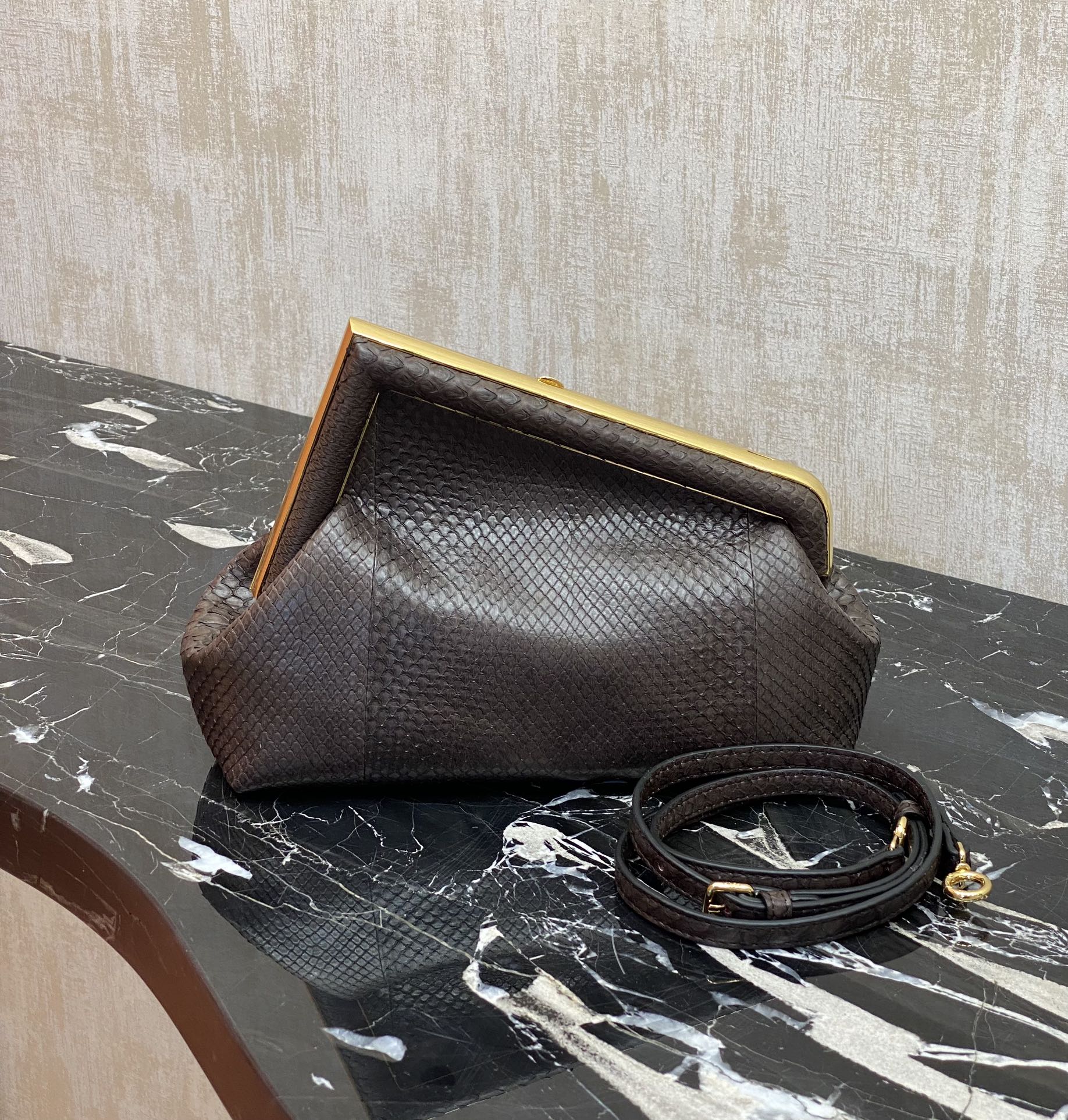 First cloud bag, fendi handmade rare genuine snake skin