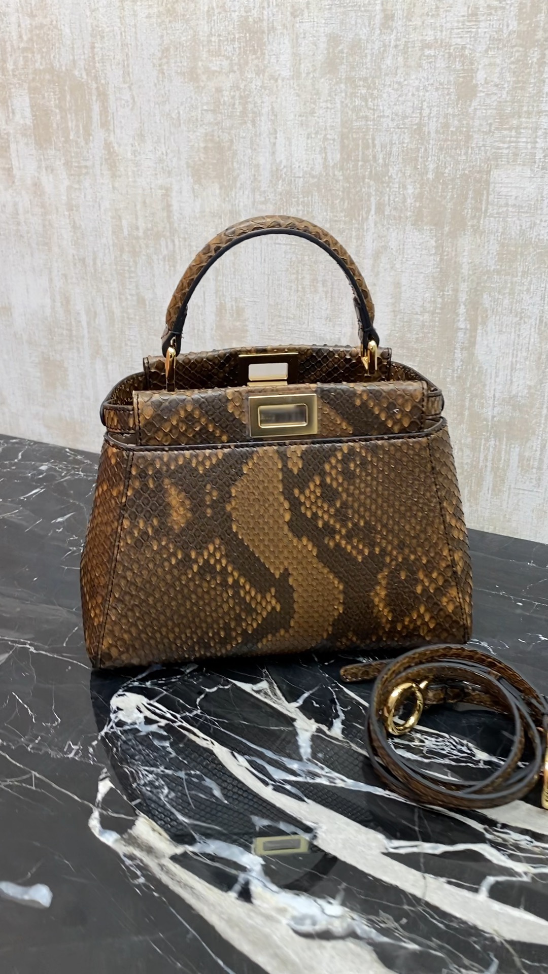 Fendi Rare animal skin~snake skin, lambskin lining