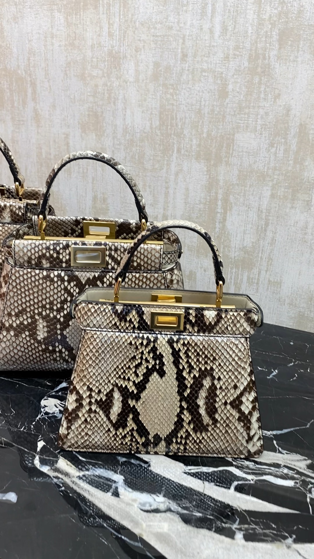 Fendi Rare animal skin~snake skin, lambskin lining