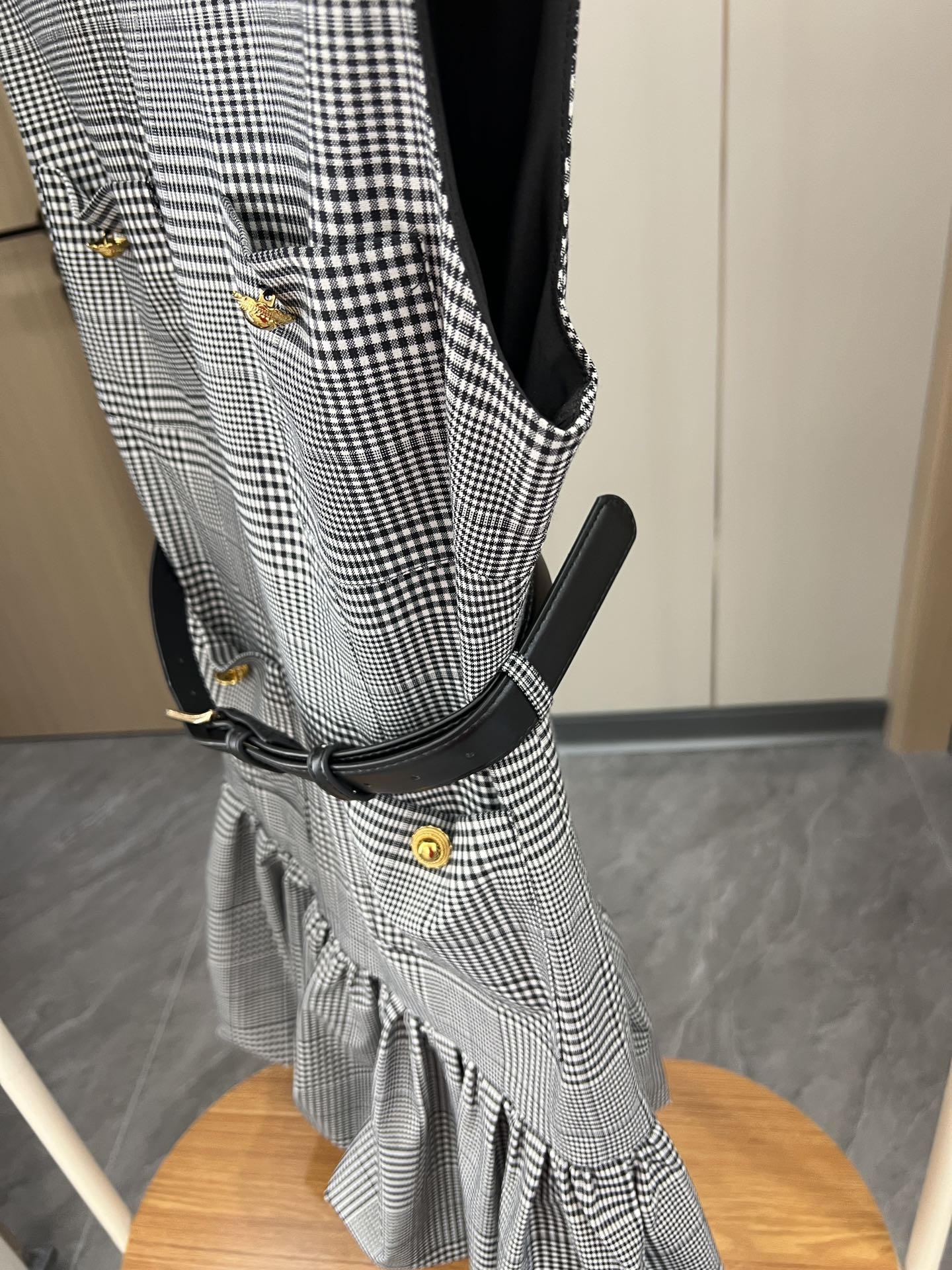 Elegant Plaid Skirt with Belt - Vintage Style, Sweet Floral Design, High-Waisted 9 i1748250423 7134 1