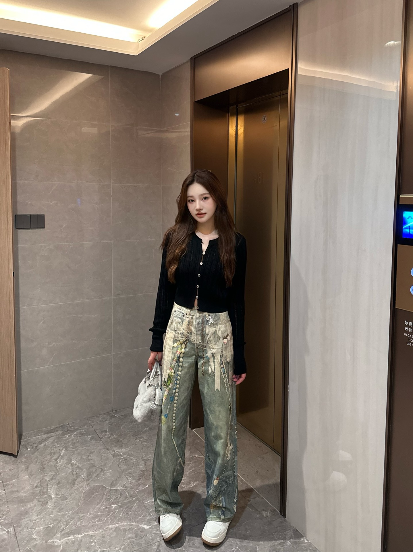 BLACK WITH AC LACE PANTS - 图片 1