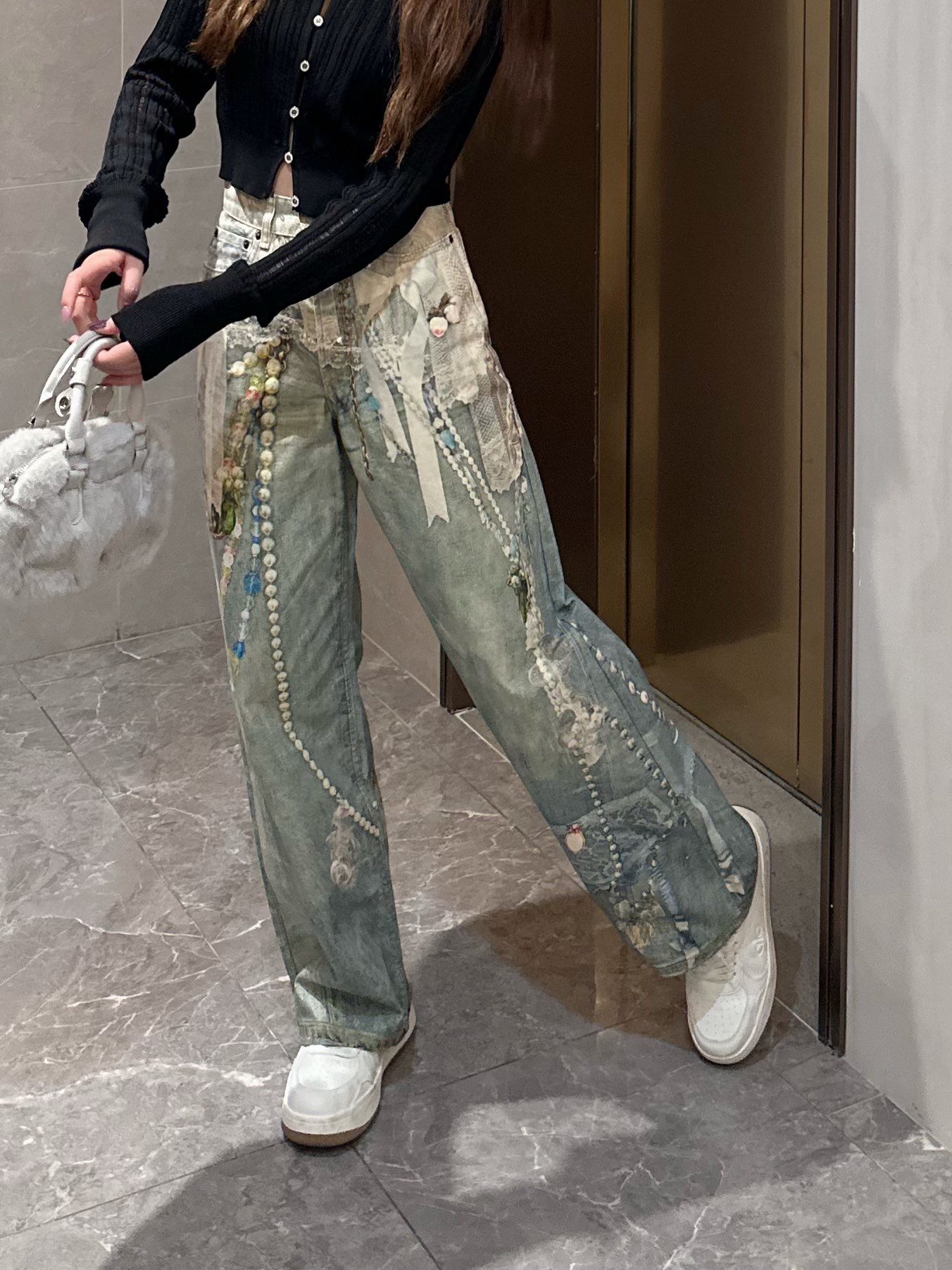BLACK WITH AC LACE PANTS - 图片 5