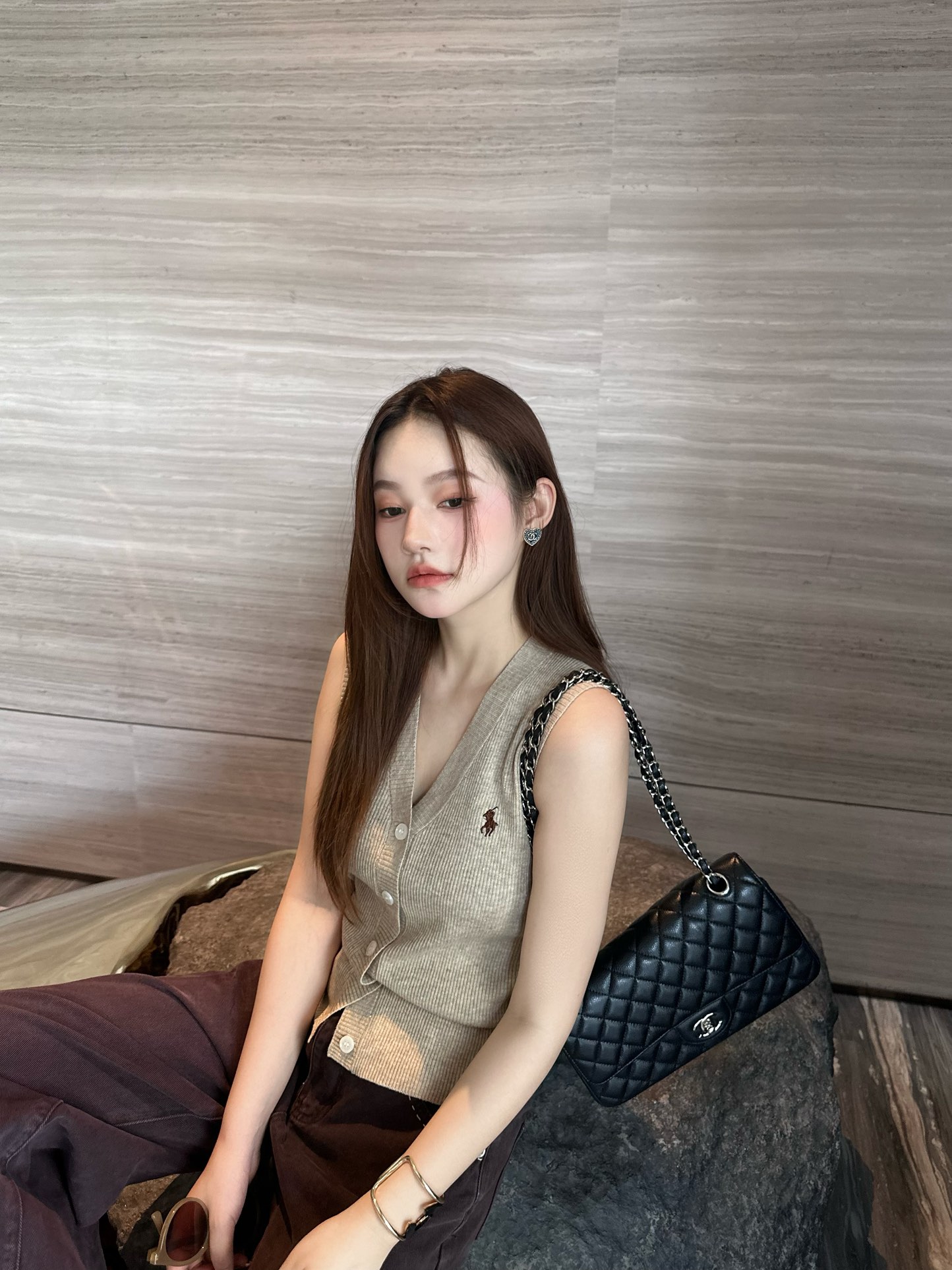 oatmeal vest ootd - 图片 2