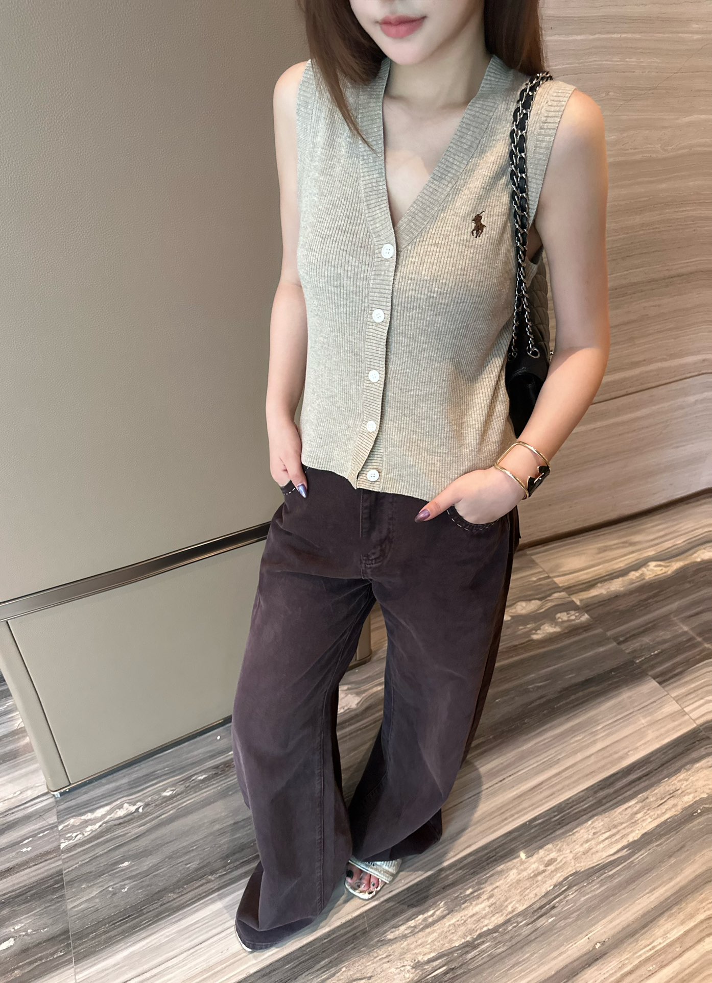 oatmeal vest ootd - 图片 7