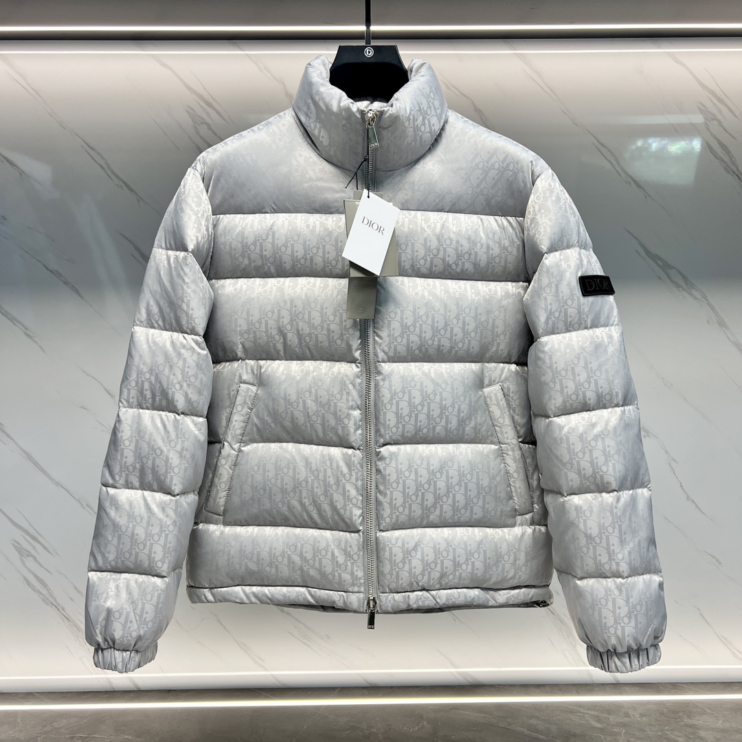 Dior Clothing Coats & Jackets Down Jacket Best Replica
 White Unisex Nylon Polyester Goose Down Fall/Winter Collection Oblique Hooded Top