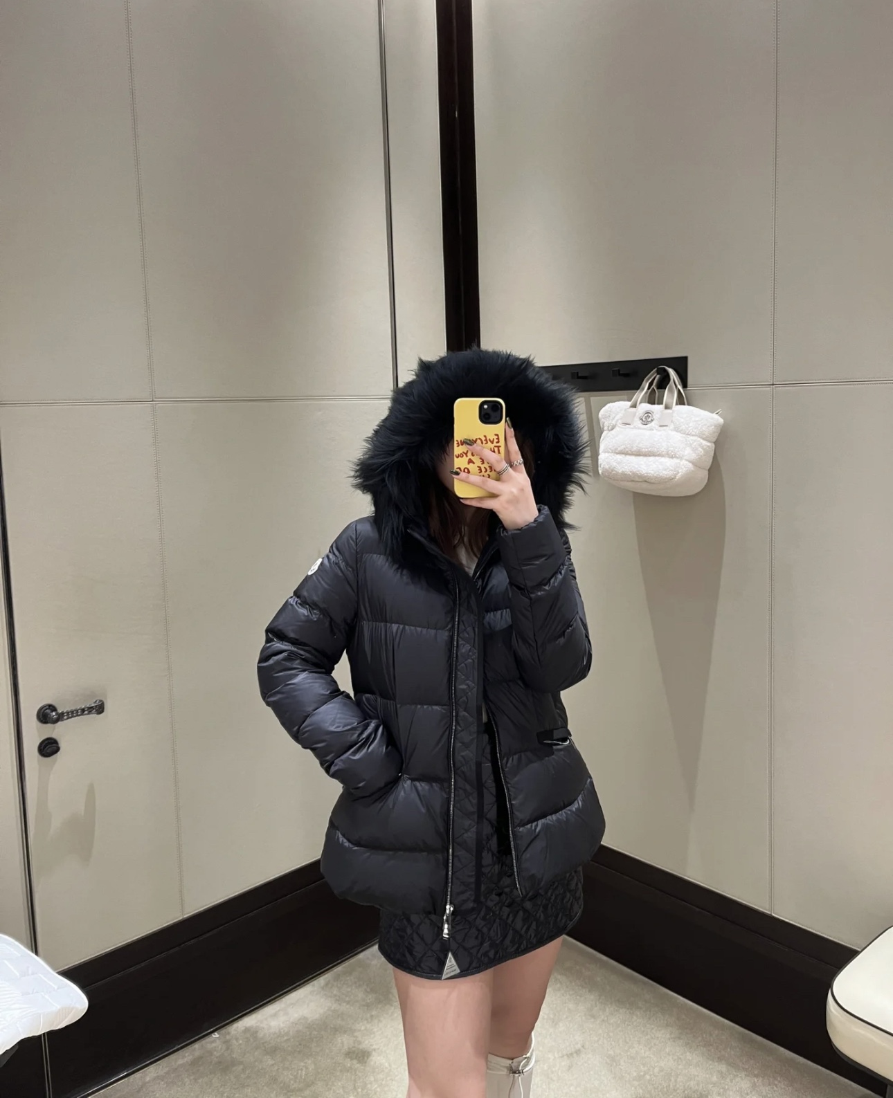 Moncler Boed Black Down Puffer Jacket with Fur Collar - Slim Fit 6 i1724681349 1327 1