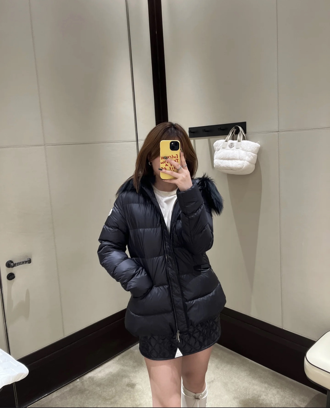 Moncler Boed Black Down Puffer Jacket with Fur Collar - Slim Fit 5 i1724681349 9841 4