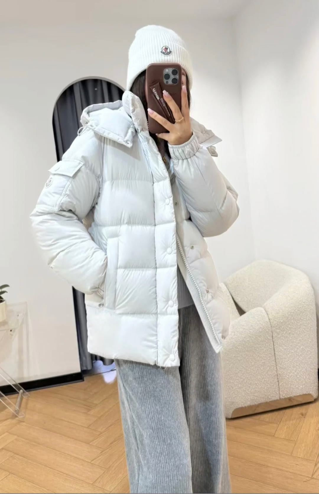 上身效果｜Mon Maya 70冬季羽绒服夹克外套.最火珍珠灰.夏季都抢不到的爆款配色.