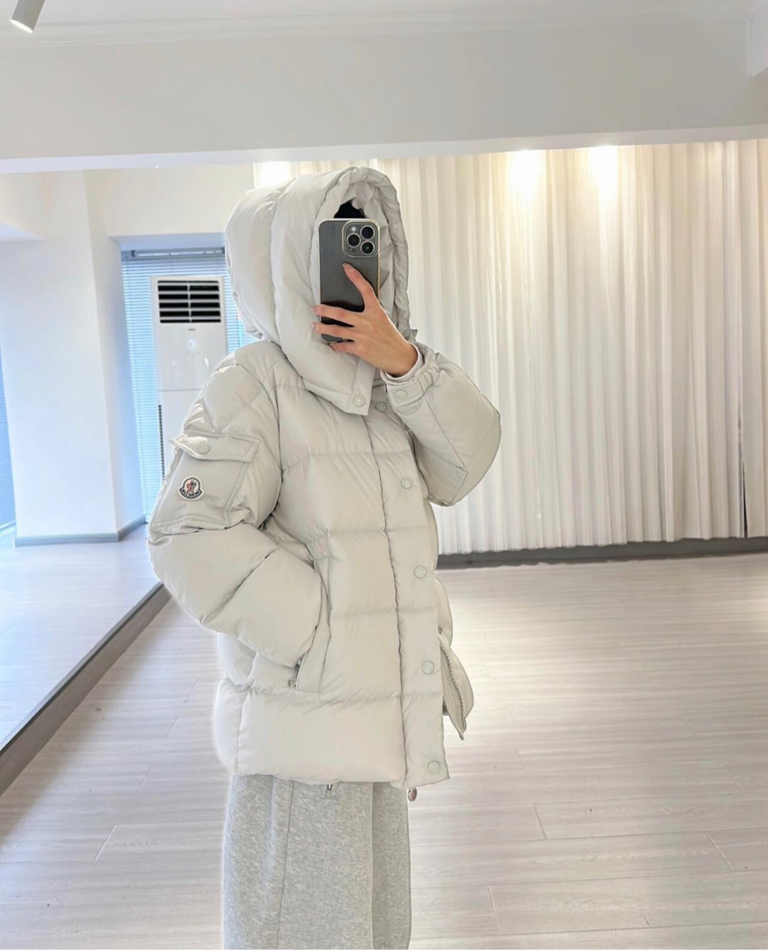 上身效果｜Mon Maya 70冬季羽绒服夹克外套.最火珍珠灰.夏季都抢不到的爆款配色.