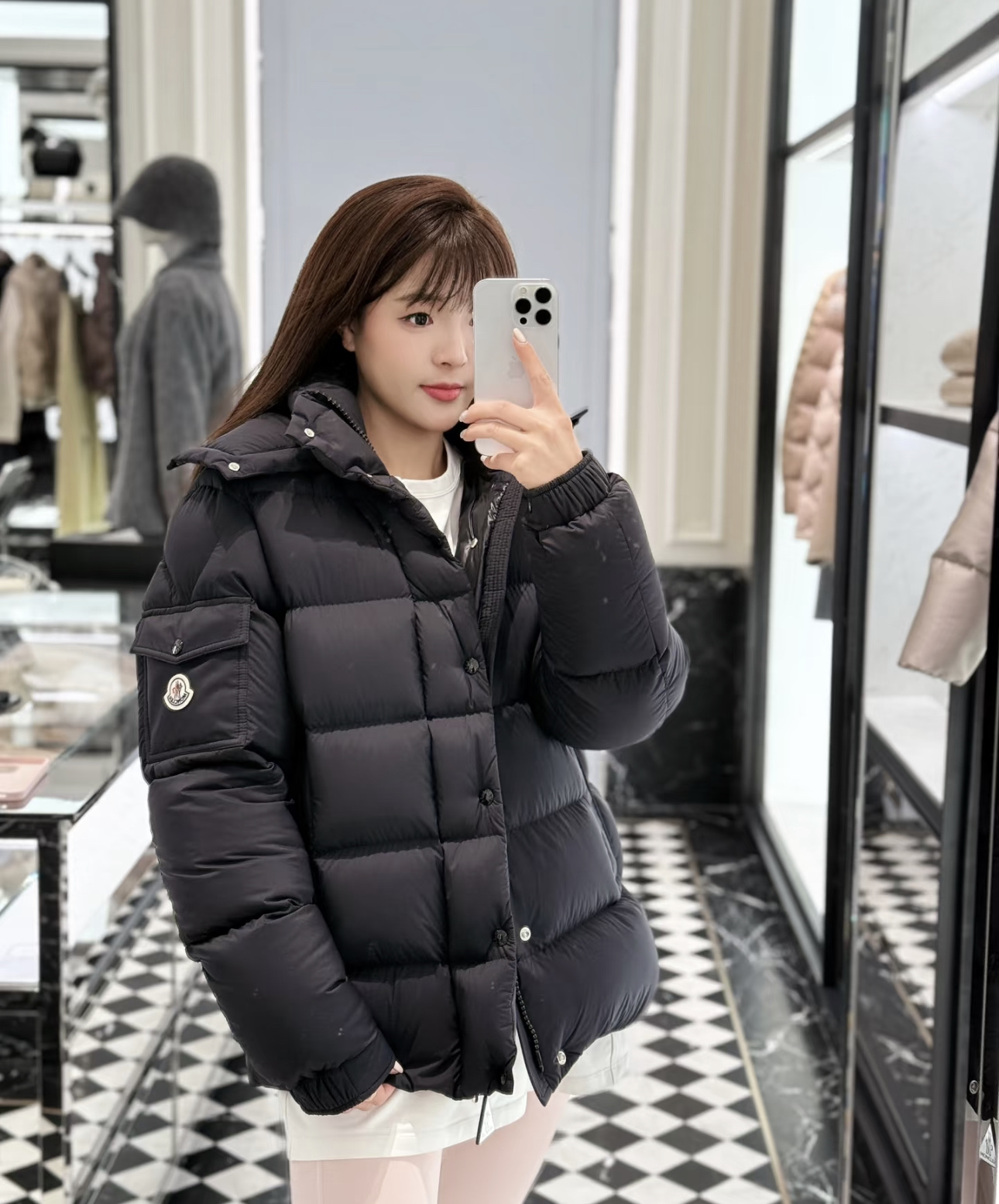 上身效果｜Mon 全新Maya70冬季羽绒服夹克外套.王牌经典黑色.情侣款.区分于Vezere.