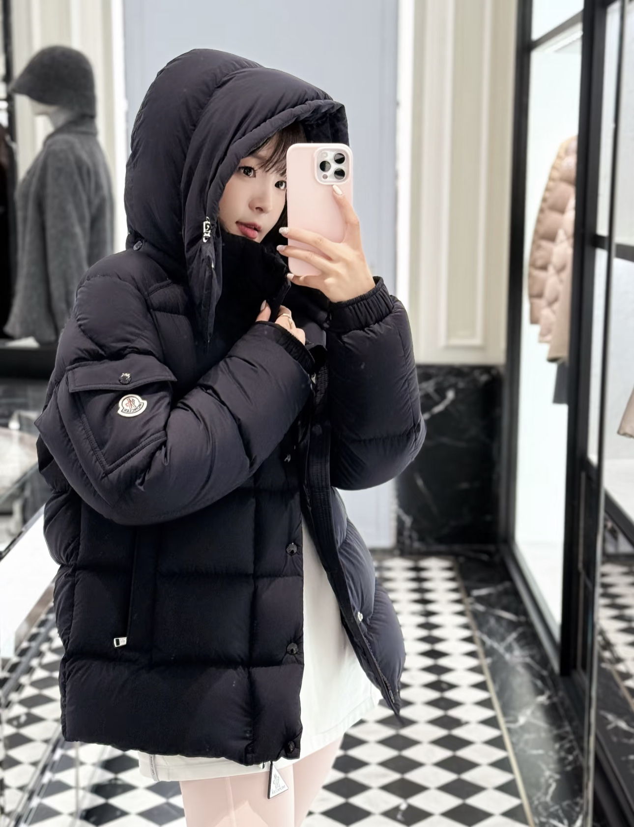 上身效果｜Mon 全新Maya70冬季羽绒服夹克外套.王牌经典黑色.情侣款.区分于Vezere.