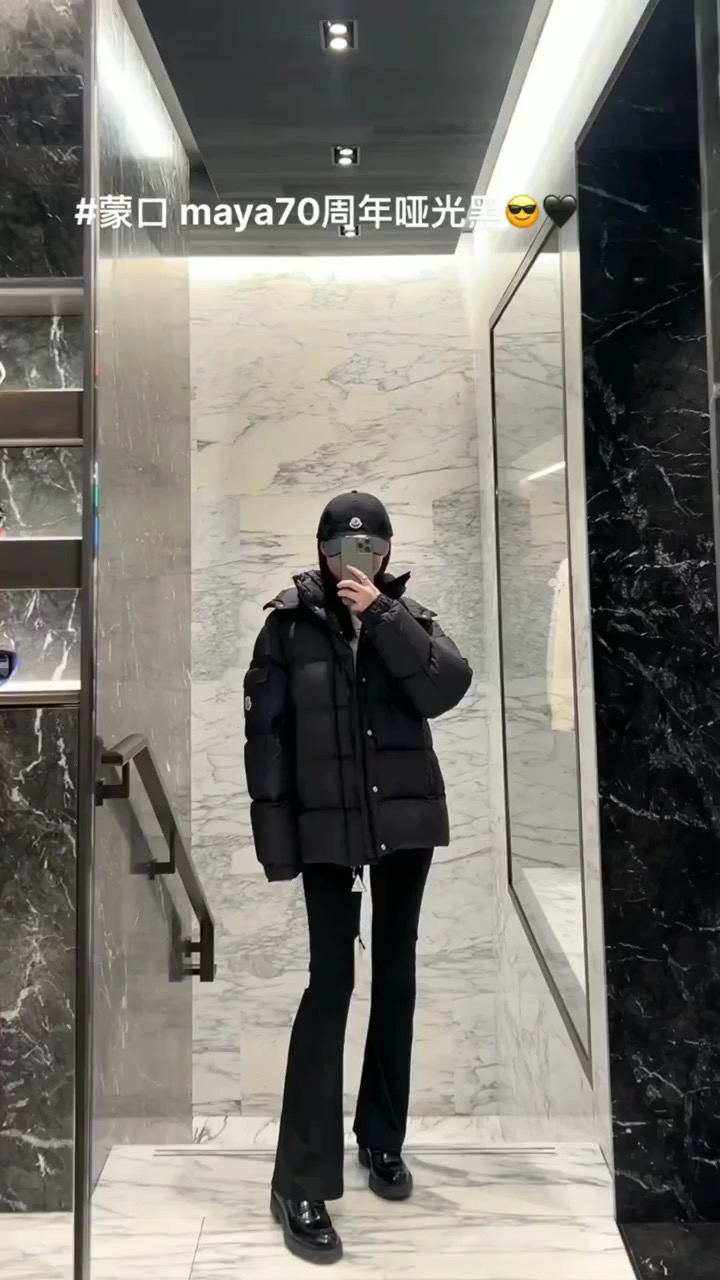 上身效果｜Mon 全新Maya70冬季羽绒服夹克外套.王牌经典黑色.情侣款.区分于Vezere.