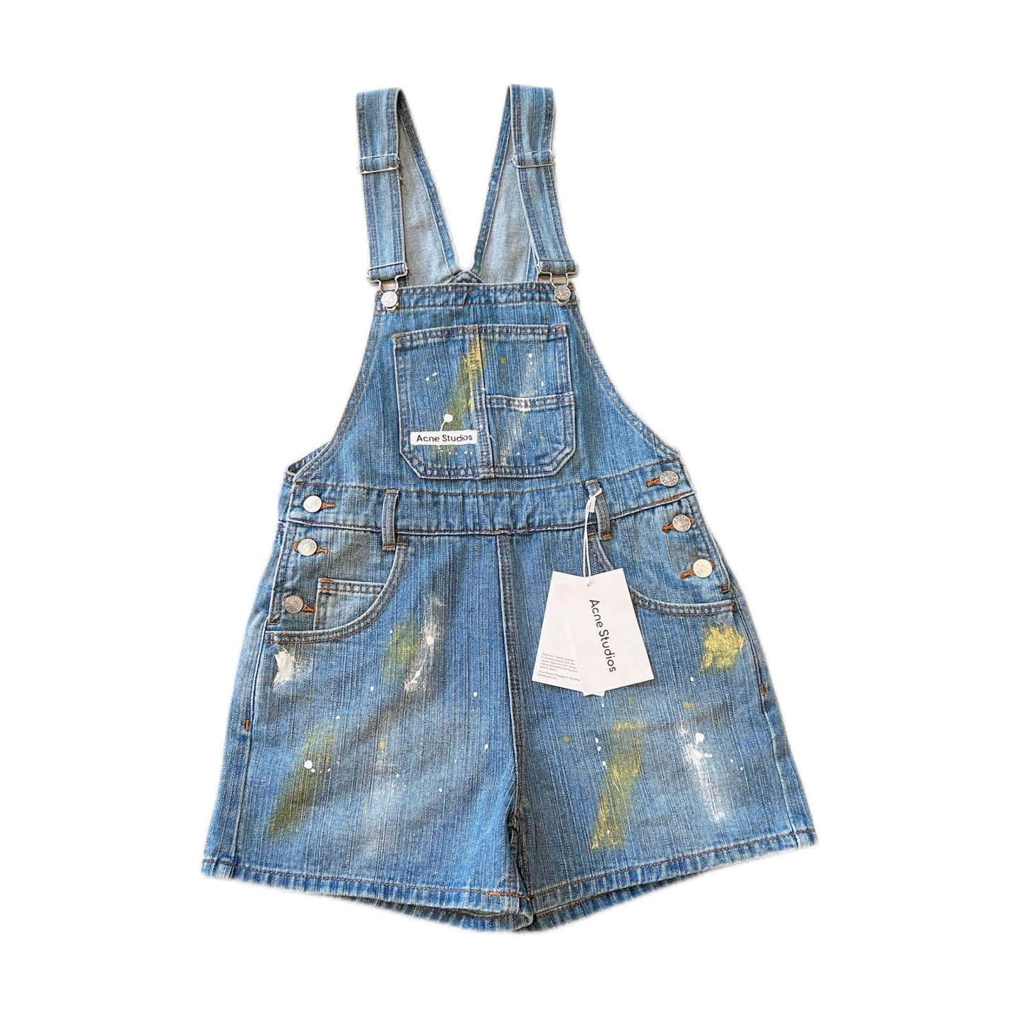 NO:142272,Number of codes 26-27-28 Women's Nanyou Highest Edition 15-day Return Acne｜25ss Washing Blue Paint Graffiti Logo Decorative Strap Shorts Full size is in stock. High waist design is a must-have for fashionable style. The upper body looks slimming and long legs. Every day, T-shirts and vests are very good. It looks very young and age-reducing. It has a girl's age-reducing style. Heavy industry retro washing color. Texture details are online. Spring outings and beaches are matched with very outstanding customized accessories. The products of large manufacturers are very challenging to workmanship. The upper body is comfortable and natural. The workmanship details are compared with the counter. The market version is instantly sold.,,acne studios, shorts,shirts,tees,t-shirts,alexander wang19860909码数26-27-28 女款 南油最高版 15天退换 Acne｜25ss洗水蓝油漆涂鸦logo装饰背带短裤 全码入库啦. 高腰设计 时髦精必备 上身显瘦显高长腿 日常随便搭配T恤背心衬衫都很好看 减龄洋气 自带少女减龄范 重工复古洗水颜色 质感细节在线.春游旅行沙滩随意搭配都非常出众定制辅料.大厂出品非常考验做工.上身舒适自然.做工细节对比专柜.秒杀市面版本.,,acne studios,shorts,shirts,tees，t-shirt,alexander wang,Men's clothing