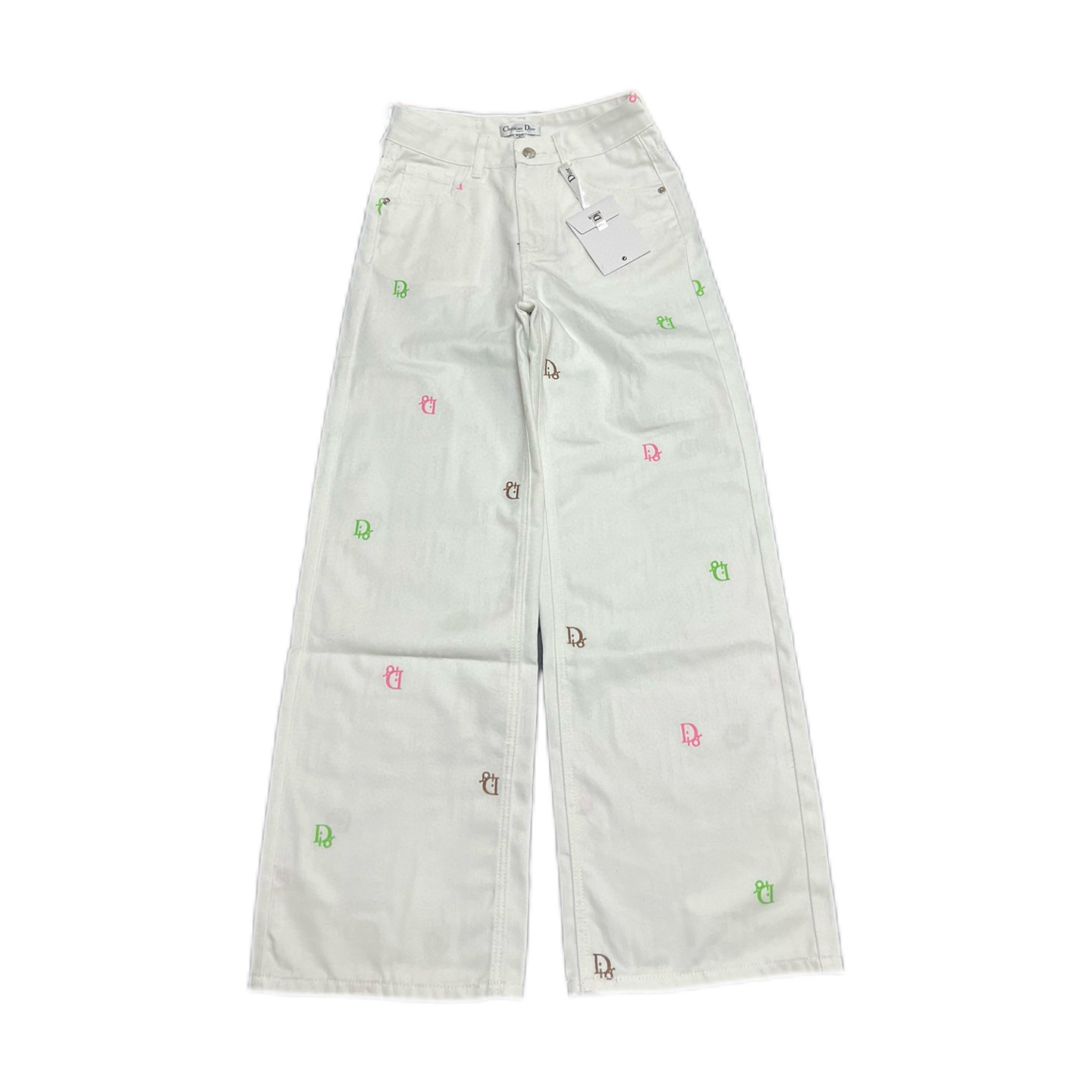 NO:142284,S-M-L for women, Nanyou, the highest version, 15-day return and exchange cd｜25ss jacquard color embroidered multi-digit logo trousers, full code is in the warehouse. The upper body hides flesh and makes it look slim, and any leg shape can be easily controlled. The gradient washing process creates a sense of layering. The autumn and winter combination is fashionable and trendy. Customized jacquard presbyterian denim fabric. Can be curled edges and can be straight-fitted. Custom leather brand GW same style. Custom auxiliary materials. Products from major manufacturers are very challenging to workmanship. The upper body is comfortable and natural. The workmanship details are compared with the counter. The market version is instantly sold.,,alexander wang19860909码数S-M-L 女款 南油最高版 15天退换 cd｜25ss提花彩色刺绣多位logo长裤 全码入库啦. 上身藏肉又显瘦 任何腿型都能轻松驾驭 渐变的洗水工艺打造出层次感 秋冬搭配时髦又潮流 定制内提花老花牛仔面料 可卷边 可直筒设计 定制皮牌 GW同款 定制辅料.大厂出品非常考验做工.上身舒适自然.做工细节对比专柜.秒杀市面版本.,,alexander wang,Men's clothing