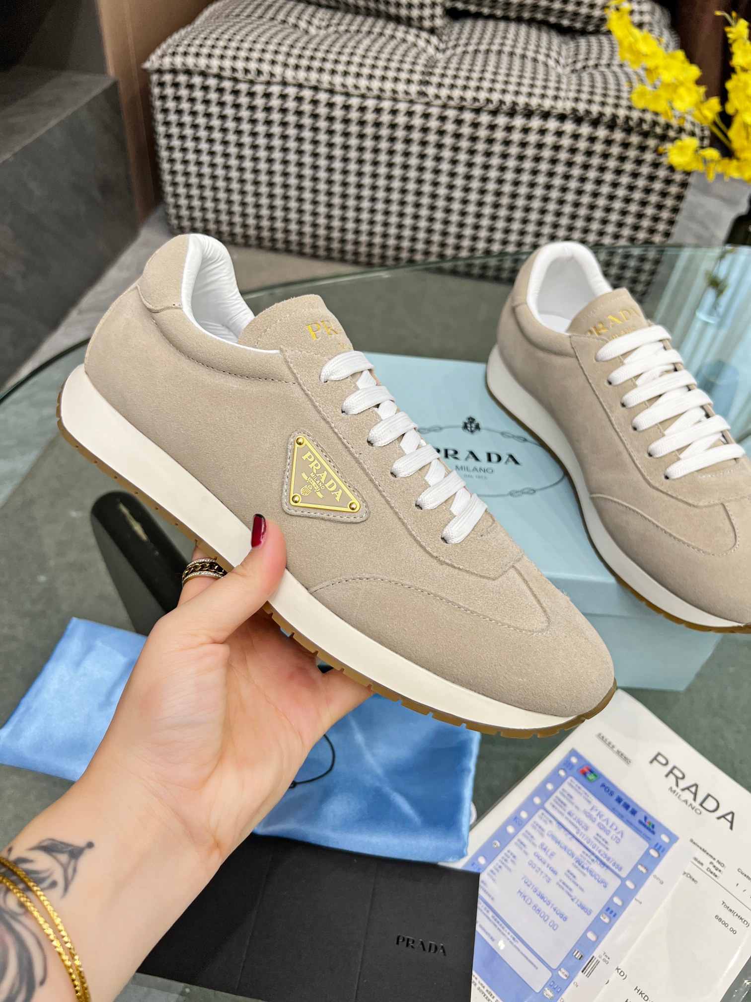 [PRADA*] P: 280Talla: 39-44 (38.45.46 personalizado) nuevos contadores PRADA (Prada) de alto top sin