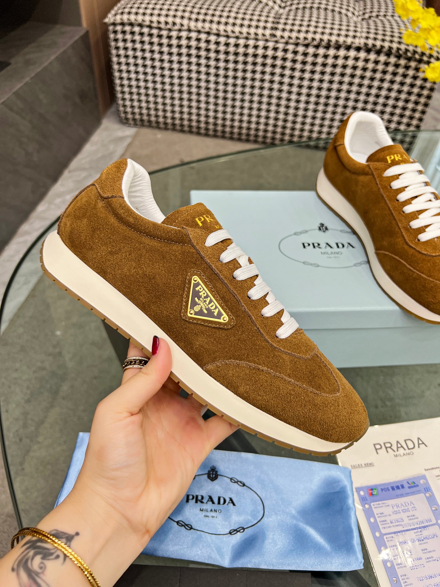 [PRADA*] P: 280Talla: 39-44 (38.45.46 personalizado) nuevos contadores PRADA (Prada) de alto top sin