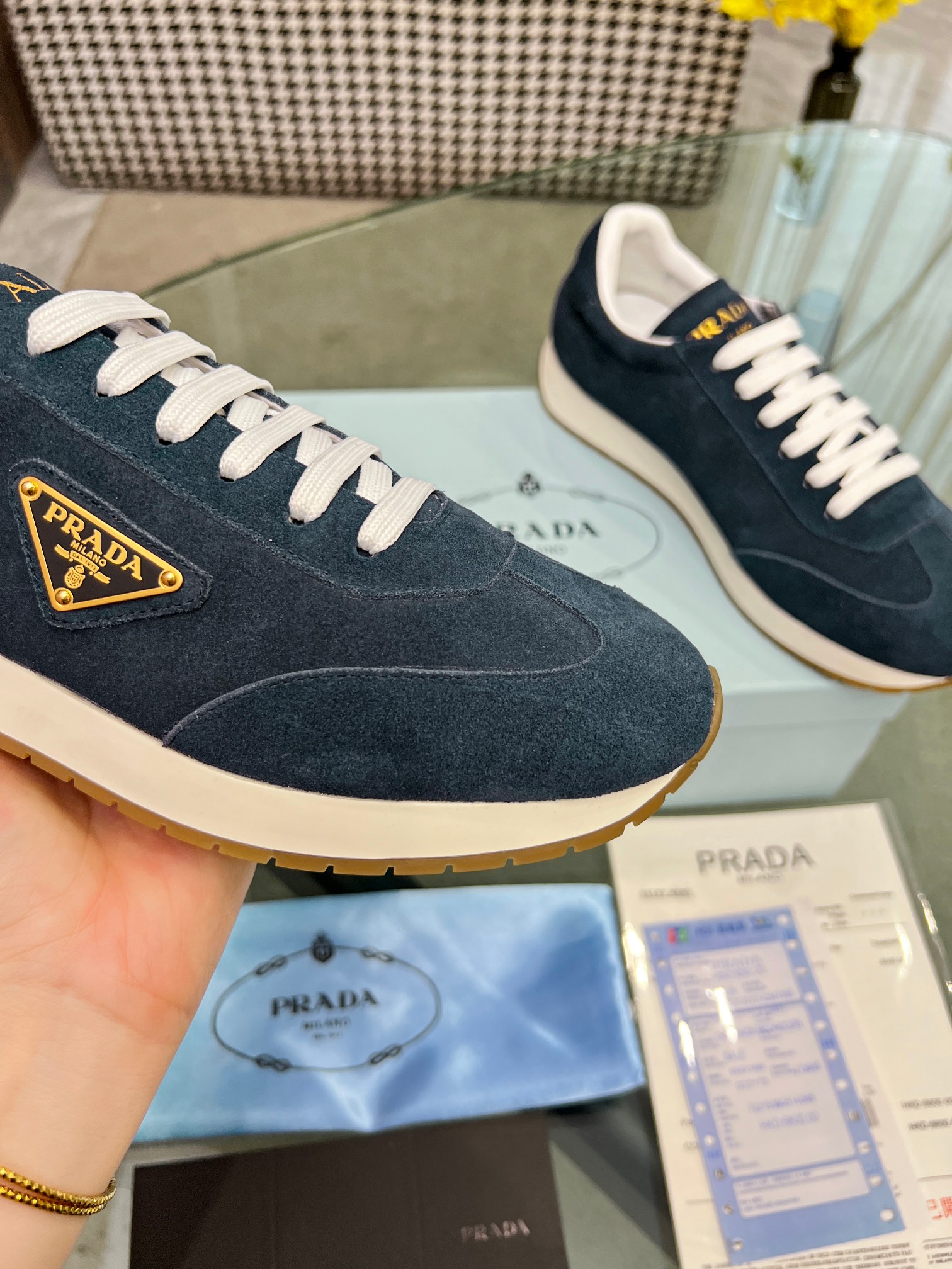 [PRADA*] P: 280Talla: 39-44 (38.45.46 personalizado) nuevos contadores PRADA (Prada) de alto top sin
