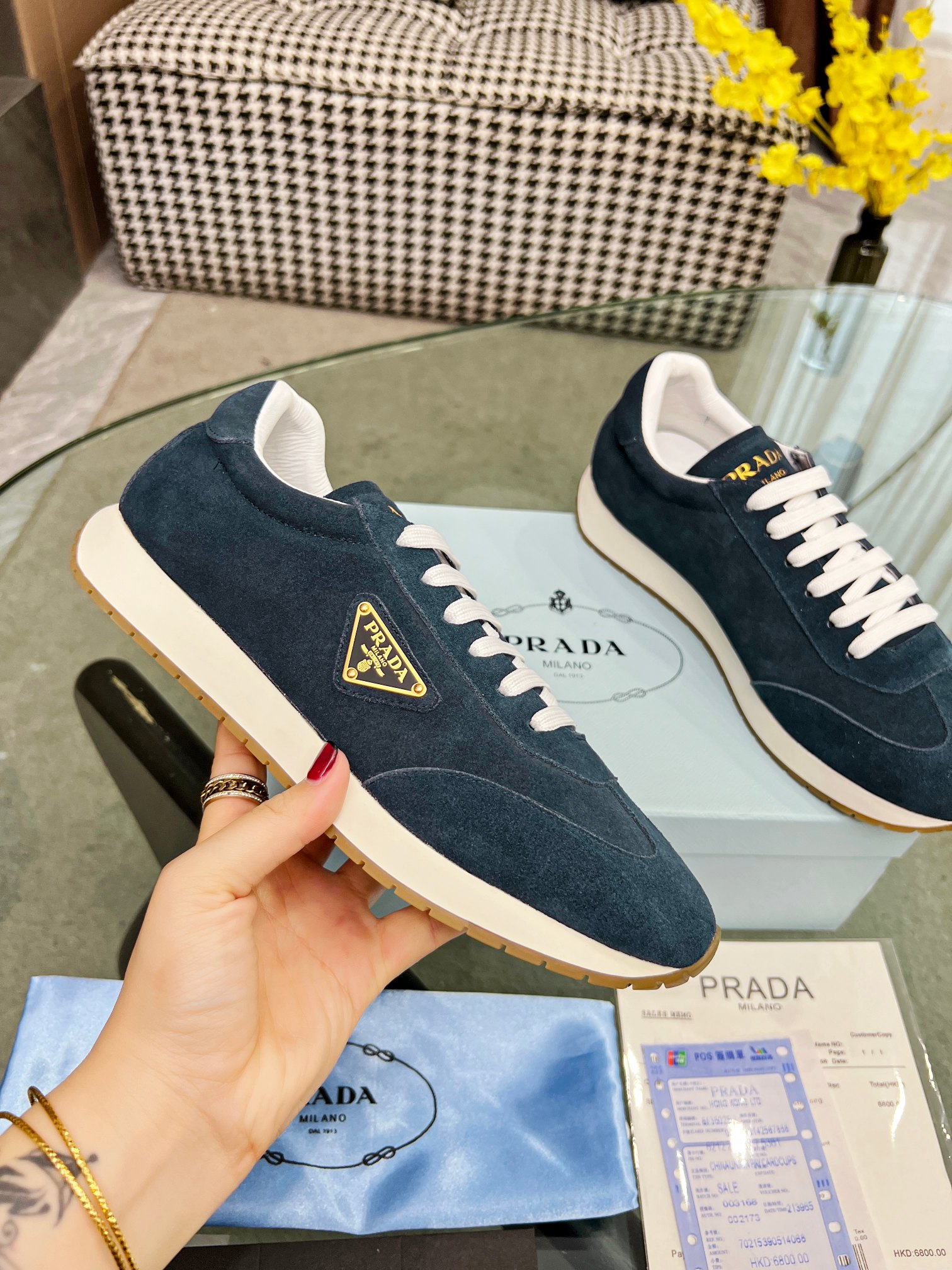 [PRADA*] P: 280Talla: 39-44 (38.45.46 personalizado) nuevos contadores PRADA (Prada) de alto top sin