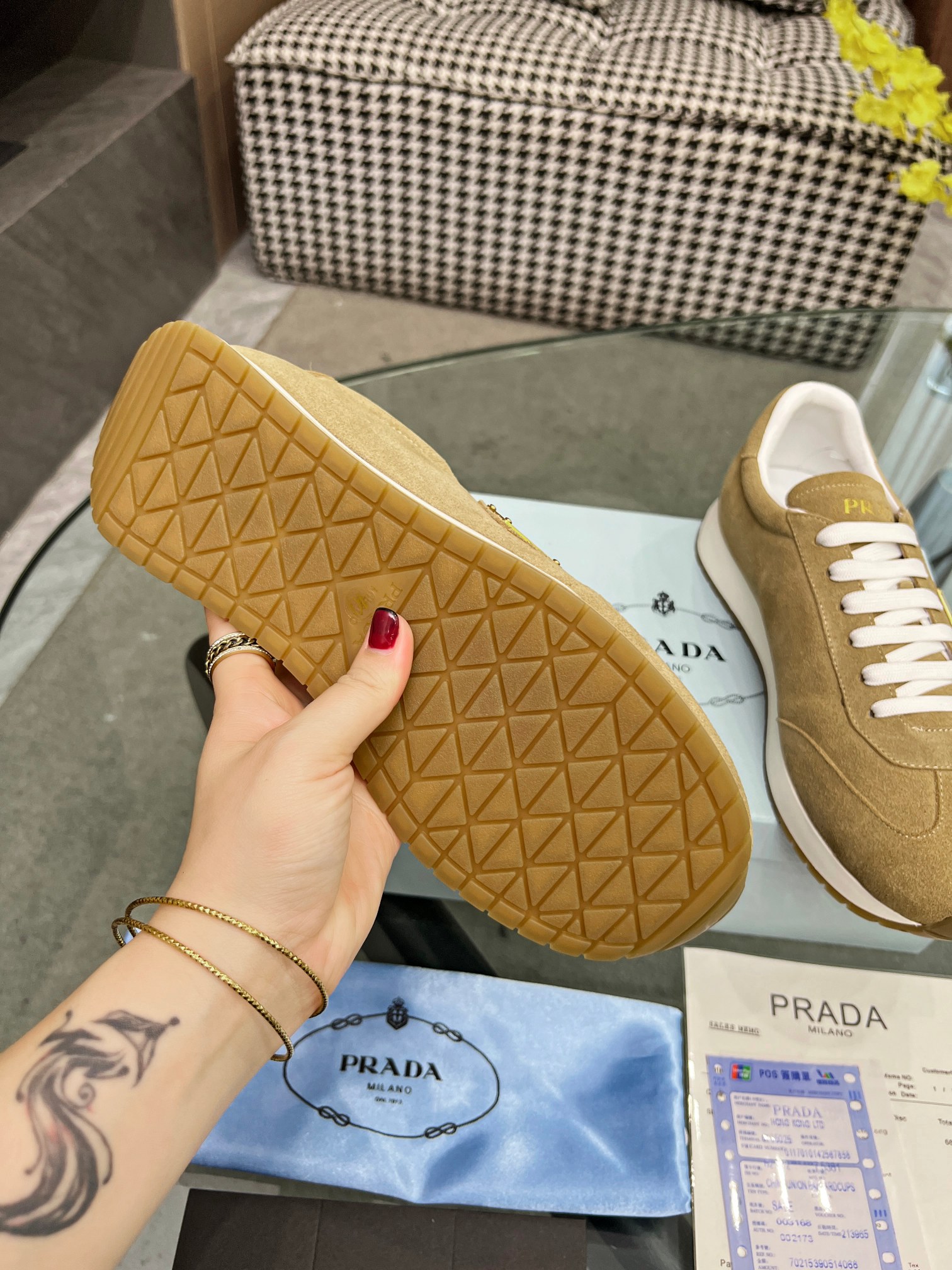 [PRADA*] P: 280Talla: 39-44 (38.45.46 personalizado) nuevos contadores PRADA (Prada) de alto top sin