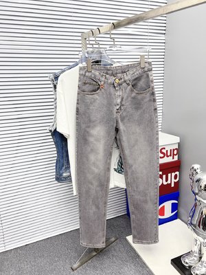 Hermes Clothing Jeans Pants & Trousers Printing Men Denim Fall/Winter Collection Vintage Casual