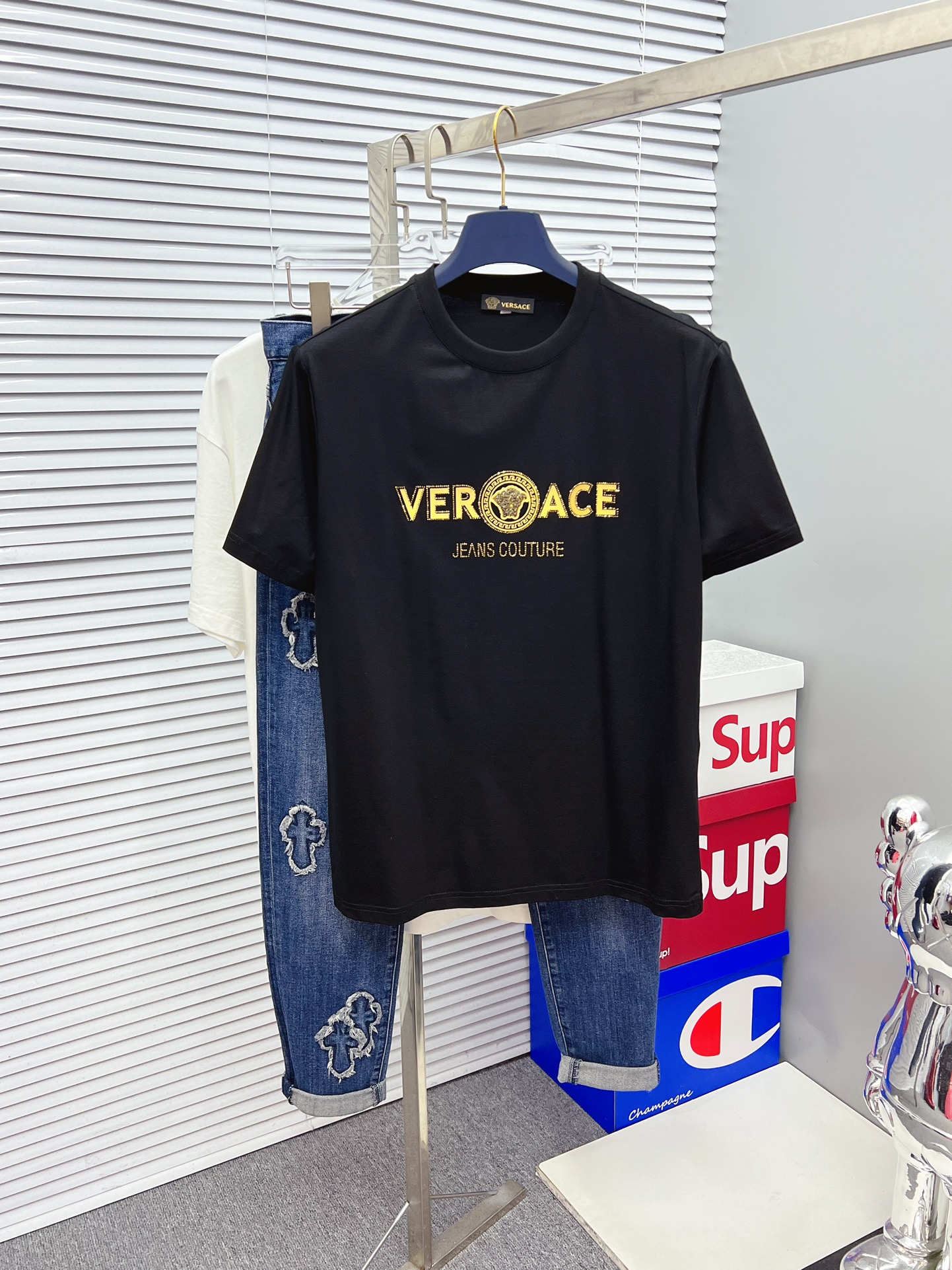 Versace Clothing T-Shirt Printing Cotton Fashion Short Sleeve