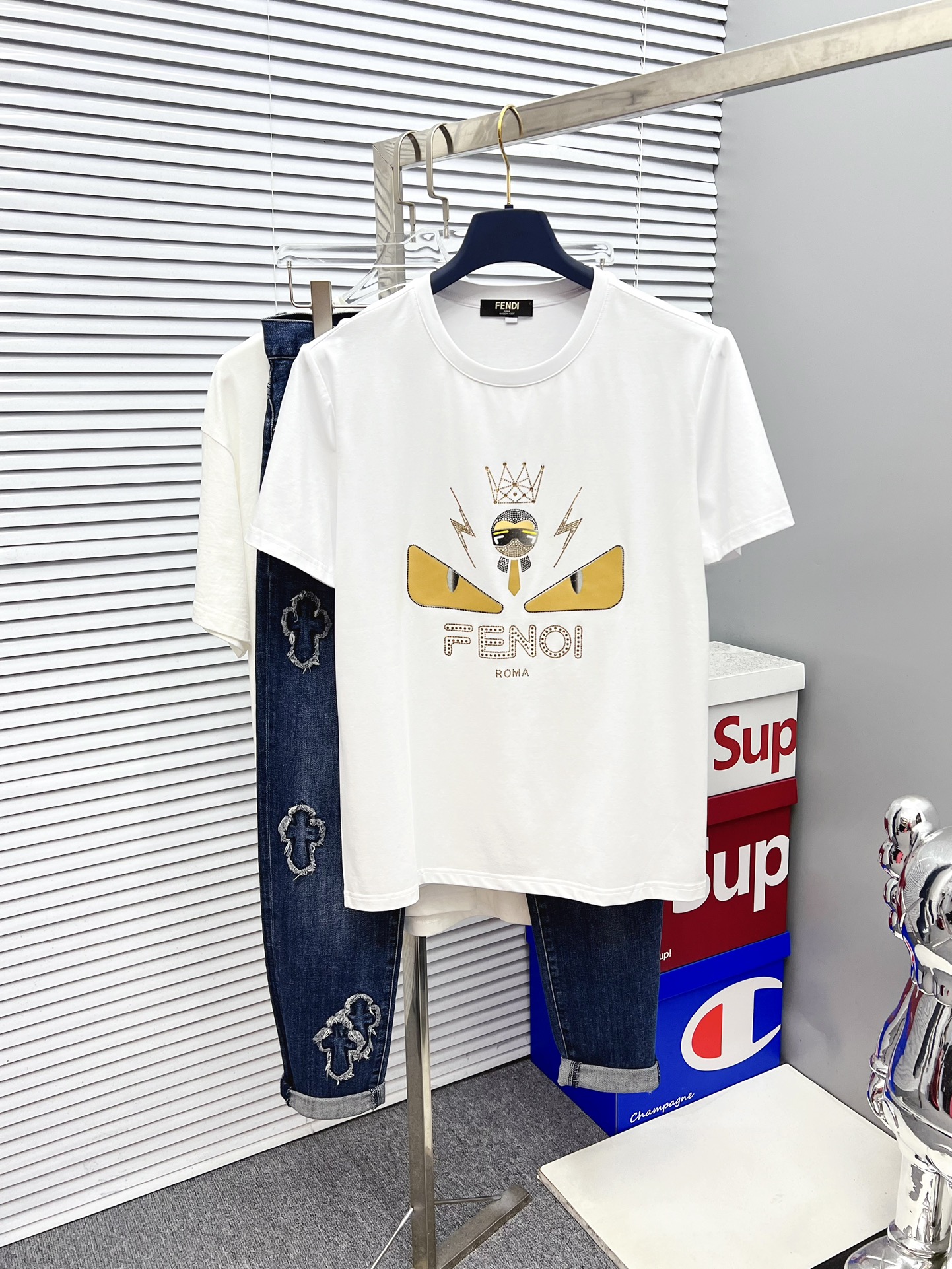 Fendi Clothing T-Shirt Printing Cotton Fashion Short Sleeve