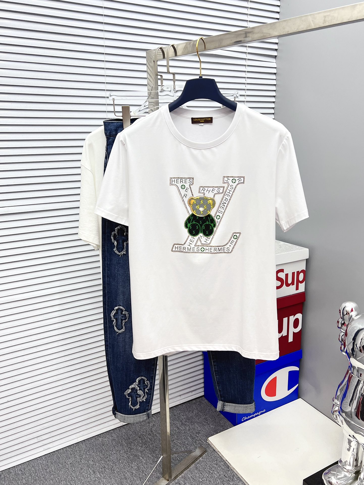 Louis Vuitton AAA+
 Clothing T-Shirt Printing Cotton Fashion Short Sleeve