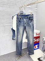 Burberry Clothing Jeans Pants & Trousers Printing Men Denim Fall/Winter Collection Vintage Casual