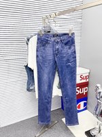 Burberry Clothing Jeans Pants & Trousers Printing Men Denim Fall/Winter Collection Vintage Casual