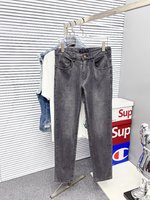 Louis Vuitton Clothing Jeans Pants & Trousers Printing Men Denim Fall/Winter Collection Vintage Casual