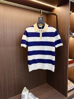 Gucci Clothing Knit Sweater T-Shirt Cotton Knitting Mercerized Spring/Summer Collection Short Sleeve