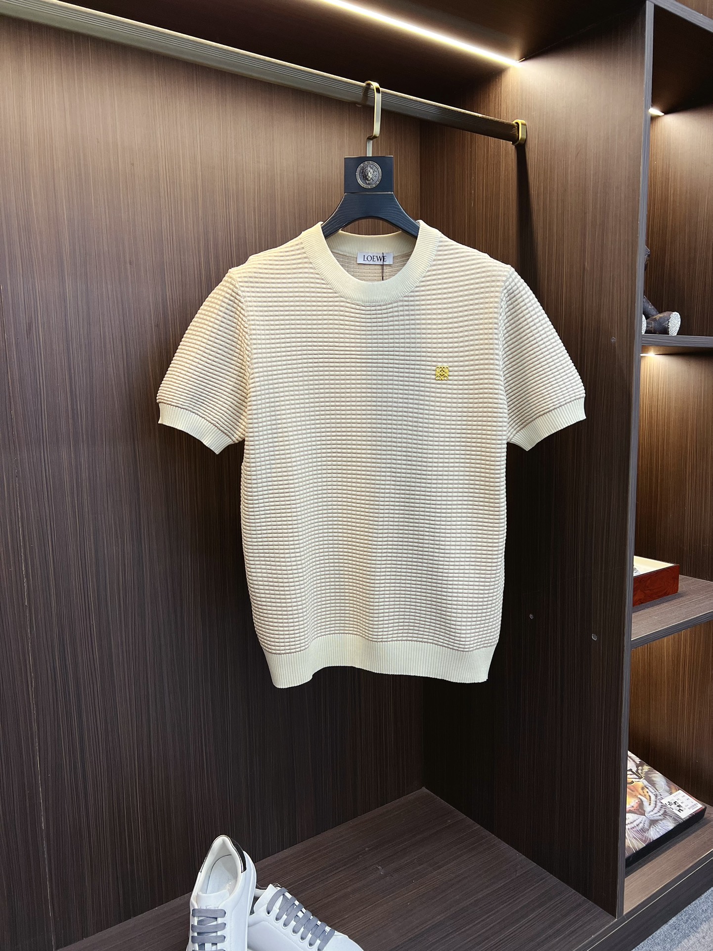 Loewe Clothing Knit Sweater T-Shirt Cotton Knitting Mercerized Spring/Summer Collection Short Sleeve