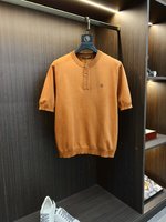 Louis Vuitton Clothing Knit Sweater T-Shirt Cotton Knitting Mercerized Spring/Summer Collection Short Sleeve