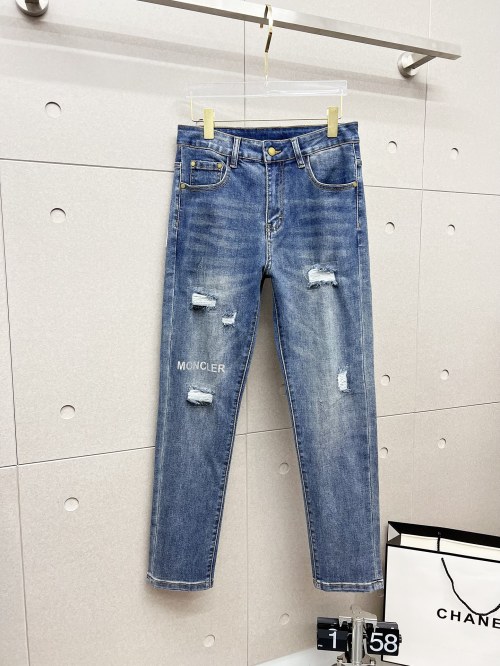 Moncler Men's Distressed Denim Jeans, Slim Fit, Vintage Wash, Sizes 29-38
