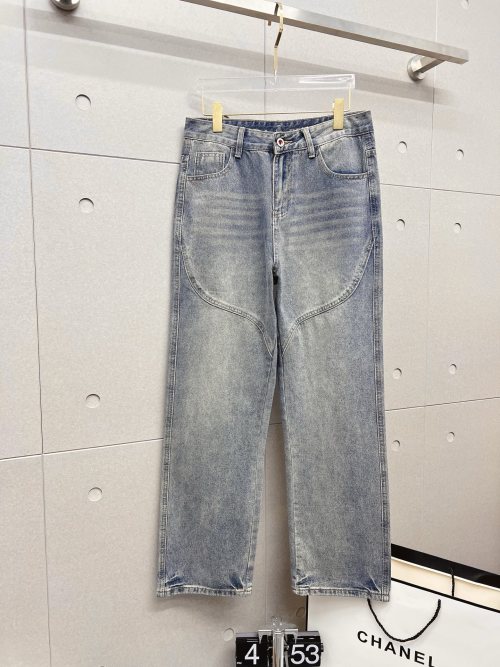 Men's Denim Jeans Loose Fit Straight Leg Washed Blue Distressed Pants 1 Men's Denim Jeans Loose Fit Straight Leg Washed Blue Distressed Pants