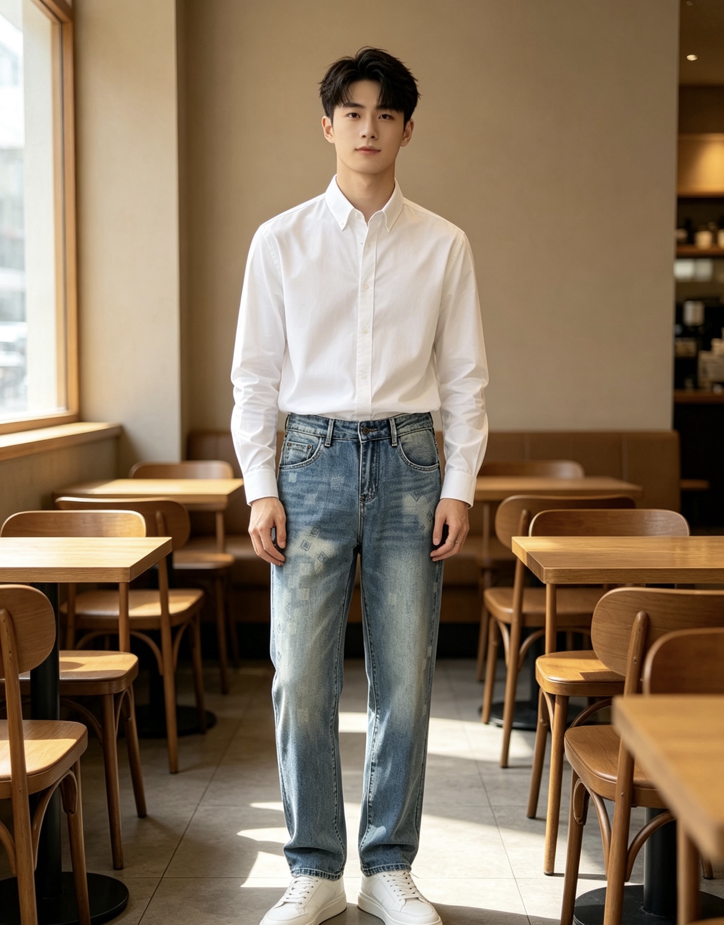 NO:916409,LV men's denim jeans, official album and poster outfit style!  High-grade imported denim raw color fabrics are supplied to customers, and the pure 13oz denim fabrics from Okayama, Japan are specially selected. Heavy-duty environmentally friendly plant enzyme washing process is used. The texture has a light retro color, which is quite beautiful and is very suitable for autumn and winter color matching. The fabric is soft and delicate after washing, but has strong bones and a slight stretch, providing an excellent comfortable experience. There is no damage from any technological elements throughout the body, retaining the purest tannin color!  The details throughout the body are perfect, exquisite and sophisticated. The latest leather label on the waist highlights the brand's characteristics. The hardware accessories, leather label and wiring all reflect the craftsmanship!  The silhouette is perfectly tailored and has excellent butt lift and slimming effect. It can be easily matched with any top in the wardrobe. It has wide compatibility and is suitable for various daily wear. The upper body is full of style. It is a must-have trousers for those who are obsessed with quality control and 1V!  Size 29-38 (not 35.37),,louis vuitton,jeans,19860909LV 男士丹宁牛仔裤,官宣画册海报穿搭款！ 客供高级进口的丹宁原色面料,特选日本冈山纯正13oz 盎司牛仔布料,重磅环保植物酵素水洗工艺,肌理有着淡淡的复古色彩,相当漂亮,极符合秋冬的配色,面料经过水洗后柔软细腻,但筋骨感极强,且略带弹力,提供了绝佳的舒适体验,通身无任何工艺元素破坏,保留了最纯粹的丹宁本色！通身细节完美如斯,精湛且考究,最新的腰部皮标彰显了品牌特质,五金配件、皮标、走线无不体现出匠心工艺！版型剪裁完美,提臀修身效果绝佳,可轻松横扫衣橱任何的上装搭配,兼容性广泛,满足于日常各种穿搭,上身型款十足,于品质控及1V迷控者必入型裤装！ 尺码29—38（没35.37）,,louis vuitton,jeans,,Men's clothing