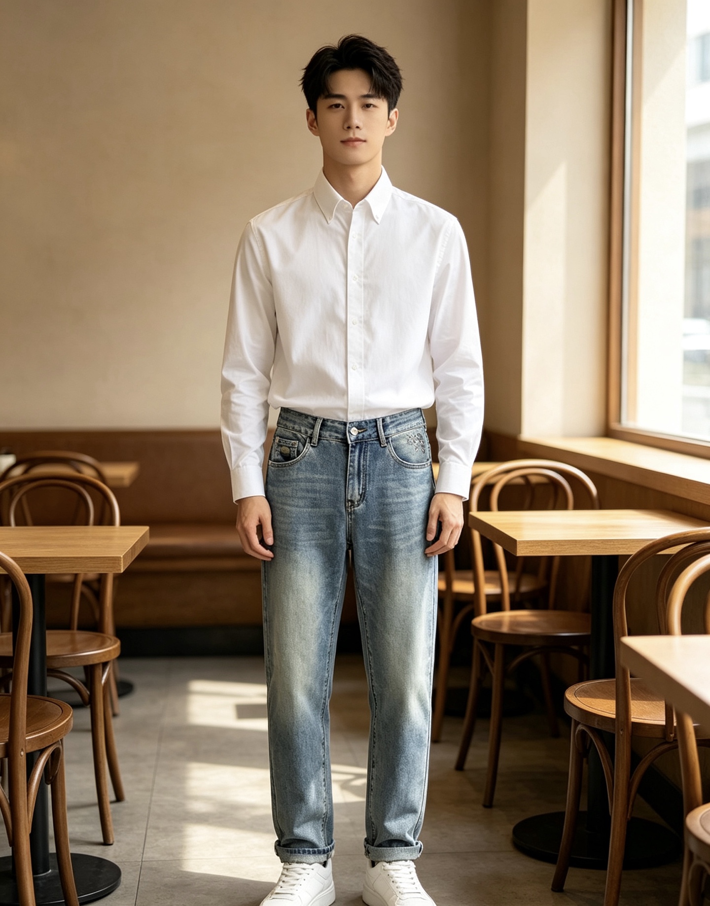 NO:916389,Haggis men's denim jeans, official album and poster style!  High-grade imported denim raw color fabrics are supplied to customers, and the pure 13oz denim fabrics from Okayama, Japan are specially selected. Heavy-duty environmentally friendly plant enzyme washing process is used. The texture has a light retro color, which is quite beautiful and is very suitable for autumn and winter color matching. The fabric is soft and delicate after washing, but has strong bones and a slight stretch, providing an excellent comfortable experience. There is no damage from any technological elements throughout the body, retaining the purest tannin color!  The details throughout the body are perfect, exquisite and sophisticated. The latest leather label on the waist highlights the brand's characteristics. The hardware accessories, leather label and wiring all reflect the craftsmanship!  The silhouette is perfectly tailored and has excellent butt lift and slimming effect. It can be easily matched with any top in the wardrobe. It has wide compatibility and is suitable for various daily wear. The upper body is full of style. It is a must-have trousers for those who are obsessed with quality control and 1V!  Size 29-38 (not 35.37),,jeans,19860909哈吉斯 男士丹宁牛仔裤,官宣画册海报穿搭款！ 客供高级进口的丹宁原色面料,特选日本冈山纯正13oz 盎司牛仔布料,重磅环保植物酵素水洗工艺,肌理有着淡淡的复古色彩,相当漂亮,极符合秋冬的配色,面料经过水洗后柔软细腻,但筋骨感极强,且略带弹力,提供了绝佳的舒适体验,通身无任何工艺元素破坏,保留了最纯粹的丹宁本色！通身细节完美如斯,精湛且考究,最新的腰部皮标彰显了品牌特质,五金配件、皮标、走线无不体现出匠心工艺！版型剪裁完美,提臀修身效果绝佳,可轻松横扫衣橱任何的上装搭配,兼容性广泛,满足于日常各种穿搭,上身型款十足,于品质控及1V迷控者必入型裤装！ 尺码29—38（没35.37）,,jeans,,Men's clothing