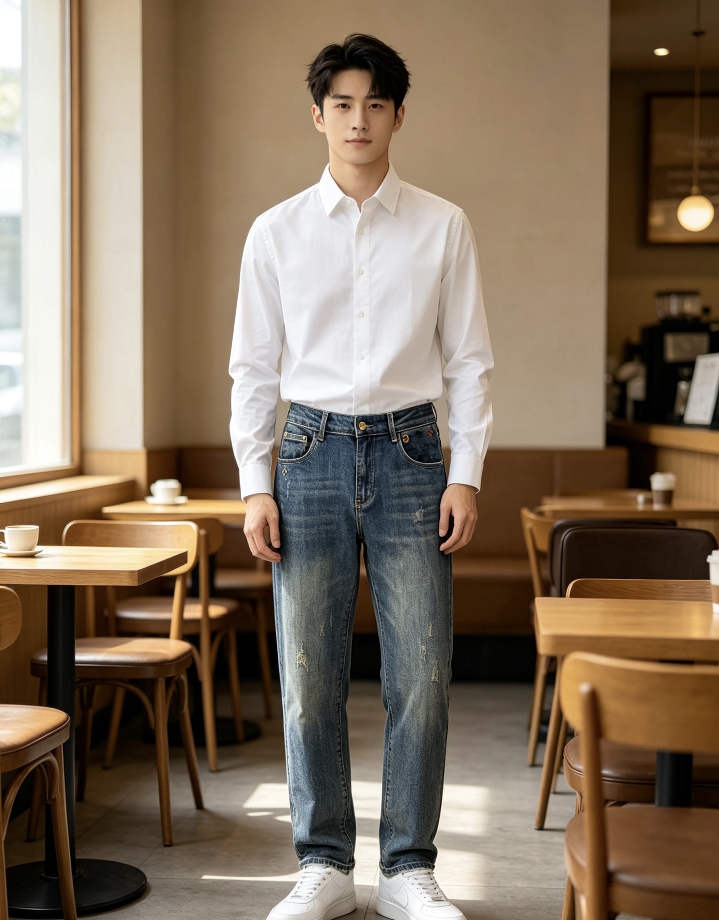 NO:916421,LV men's denim jeans, official album and poster outfit style!  High-grade imported denim raw color fabrics are supplied to customers, and the pure 13oz denim fabrics from Okayama, Japan are specially selected. Heavy-duty environmentally friendly plant enzyme washing process is used. The texture has a light retro color, which is quite beautiful and is very suitable for autumn and winter color matching. The fabric is soft and delicate after washing, but has strong bones and a slight stretch, providing an excellent comfortable experience. There is no damage from any technological elements throughout the body, retaining the purest tannin color!  The details throughout the body are perfect, exquisite and sophisticated. The latest leather label on the waist highlights the brand's characteristics. The hardware accessories, leather label and wiring all reflect the craftsmanship!  The silhouette is perfectly tailored and has excellent butt lift and slimming effect. It can be easily matched with any top in the wardrobe. It has wide compatibility and is suitable for various daily wear. The upper body is full of style. It is a must-have trousers for those who are obsessed with quality control and 1V!  Size 29-38 (not 35.37),,louis vuitton,jeans,19860909LV 男士丹宁牛仔裤,官宣画册海报穿搭款！ 客供高级进口的丹宁原色面料,特选日本冈山纯正13oz 盎司牛仔布料,重磅环保植物酵素水洗工艺,肌理有着淡淡的复古色彩,相当漂亮,极符合秋冬的配色,面料经过水洗后柔软细腻,但筋骨感极强,且略带弹力,提供了绝佳的舒适体验,通身无任何工艺元素破坏,保留了最纯粹的丹宁本色！通身细节完美如斯,精湛且考究,最新的腰部皮标彰显了品牌特质,五金配件、皮标、走线无不体现出匠心工艺！版型剪裁完美,提臀修身效果绝佳,可轻松横扫衣橱任何的上装搭配,兼容性广泛,满足于日常各种穿搭,上身型款十足,于品质控及1V迷控者必入型裤装！ 尺码29—38（没35.37）,,louis vuitton,jeans,,Men's clothing