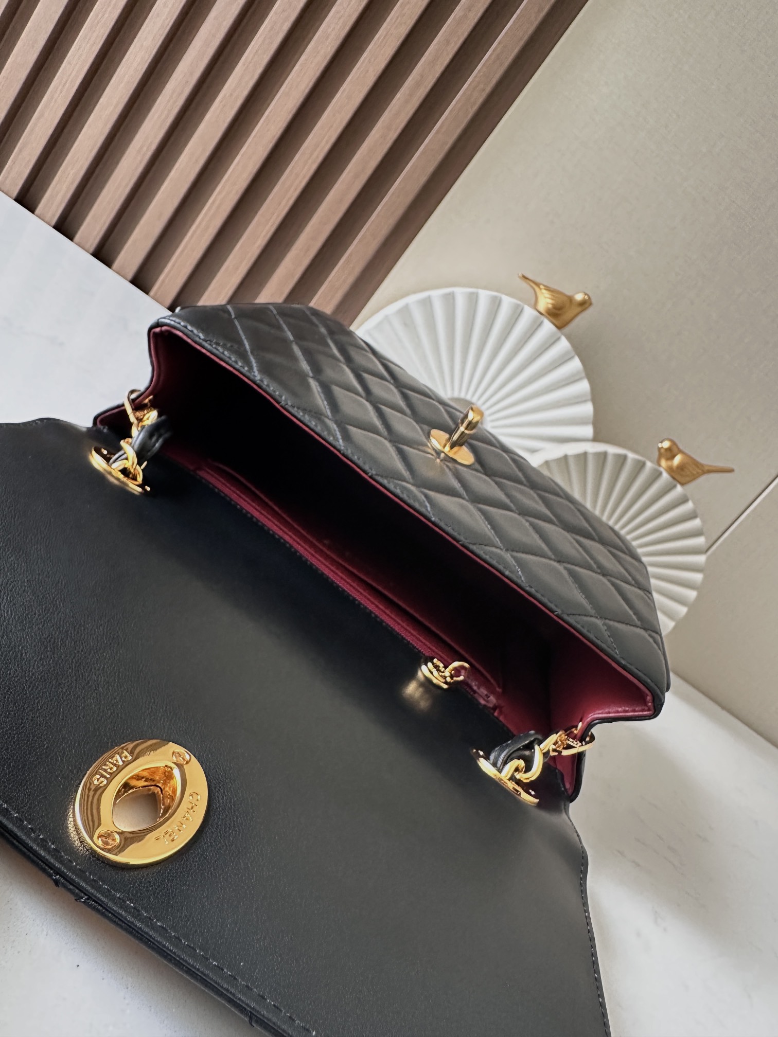 Chanel Quilted Lambskin Flap Chain Shoulder Bag