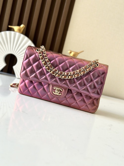 Chanel Classic Flap Bag Iridescent Purple Lambskin Gold Hardware, 25.5 cm 1 Chanel Classic Flap Bag Iridescent Purple Lambskin Gold Hardware, 25.5 cm