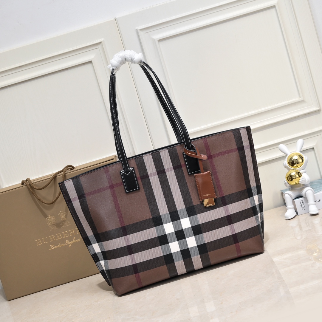 Burberry Taschen Tragetaschen Braun Leinwand