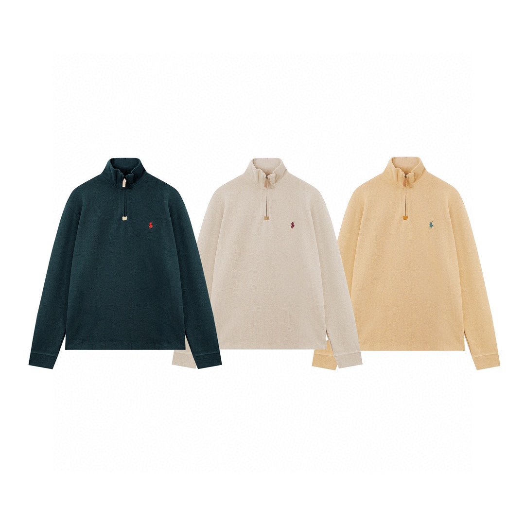 Modelo 6122 Ralph Lauren suéter con capucha de media cremallera con pequeño logo y caballo bordado. Tallas: M/L. Colore…