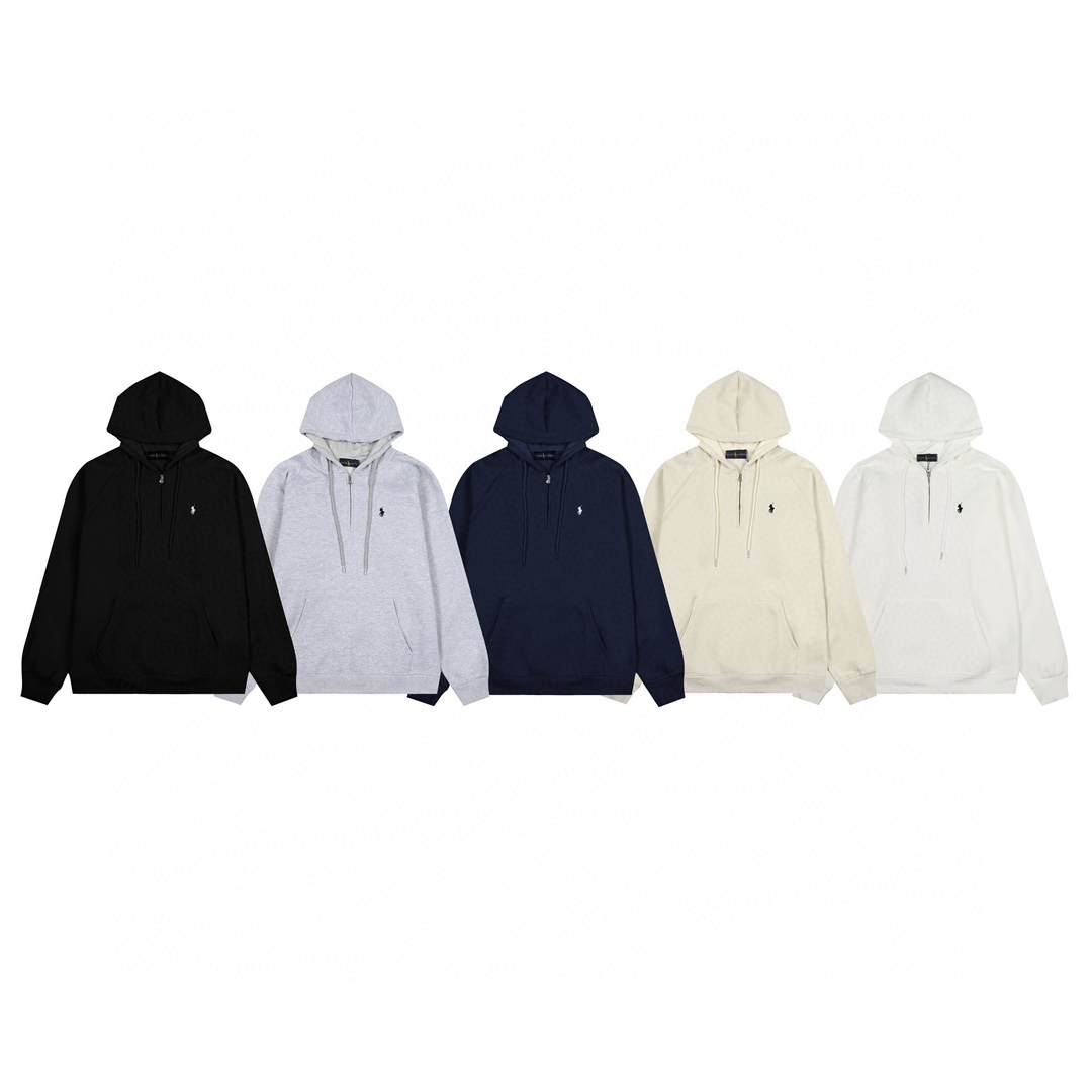 Modelo 6126 Ralph Lauren sudadera con capucha de forro polar ligero y cremallera parcial, bordado, tallas: M/L, colores…