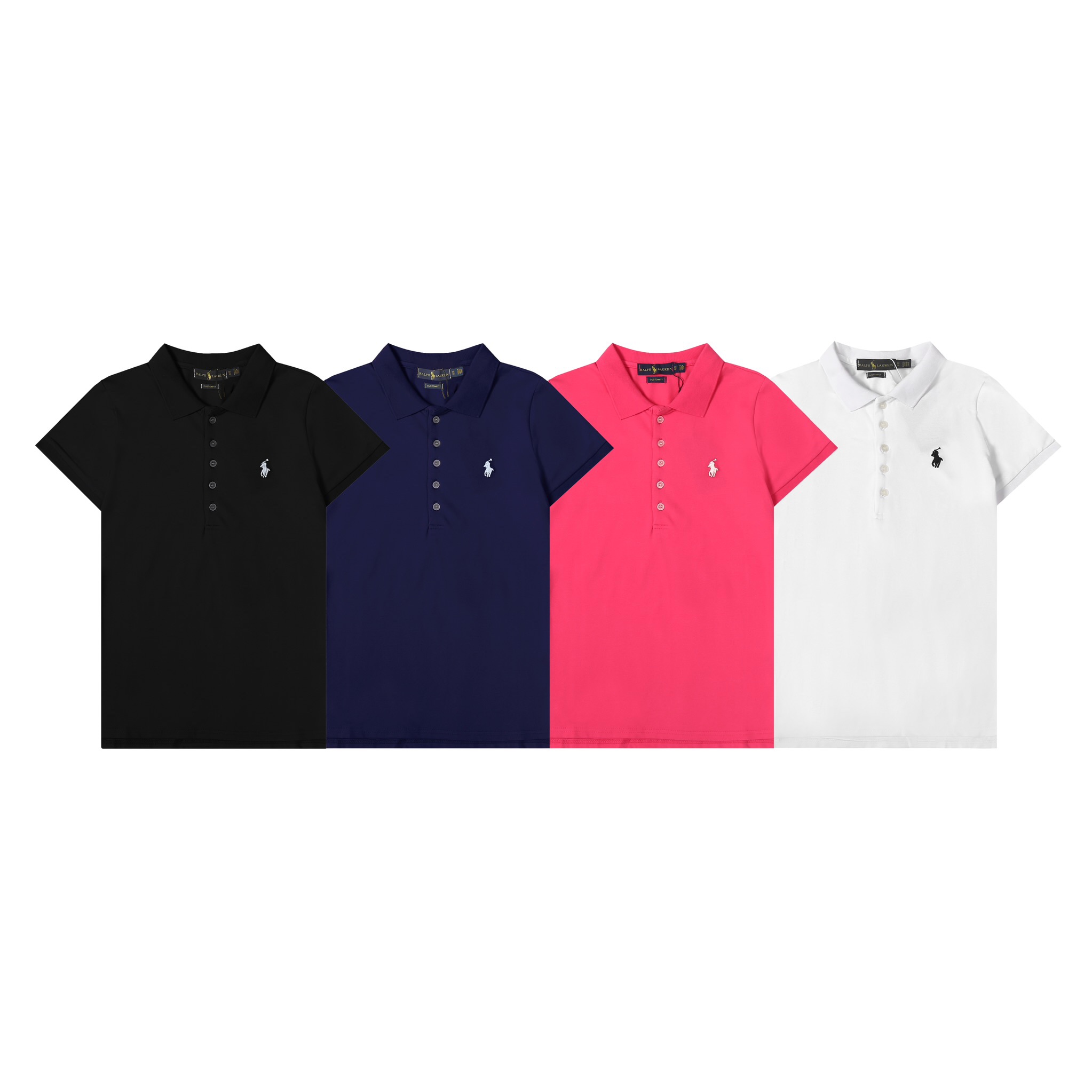 N.º de modelo 2809, Ralph Lauren, polo de manga corta con cinco botones y pequeño logo de caballo de guerra. …