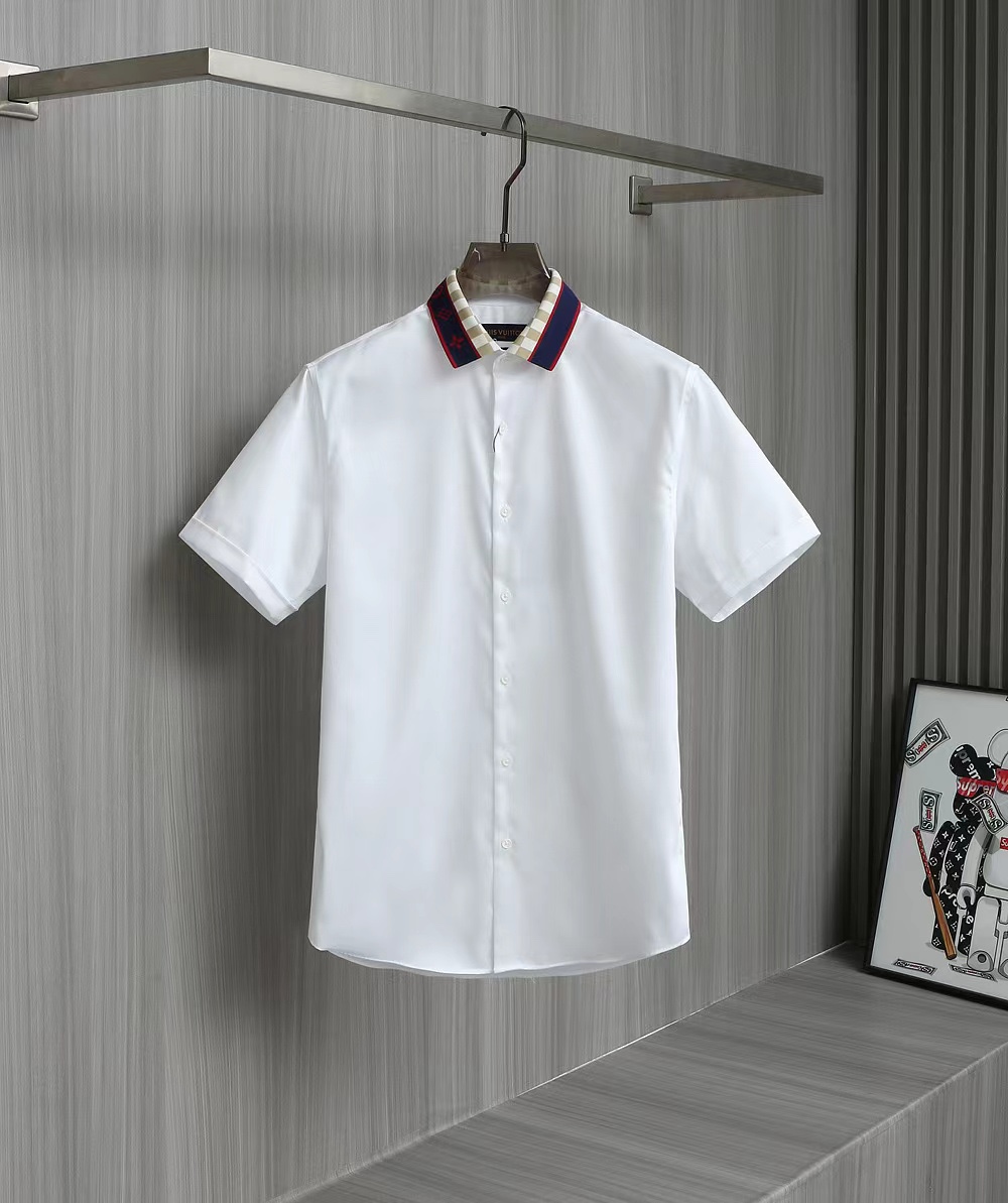Louis Vuitton Clothing Shirts & Blouses White Splicing Cotton Summer Collection Casual