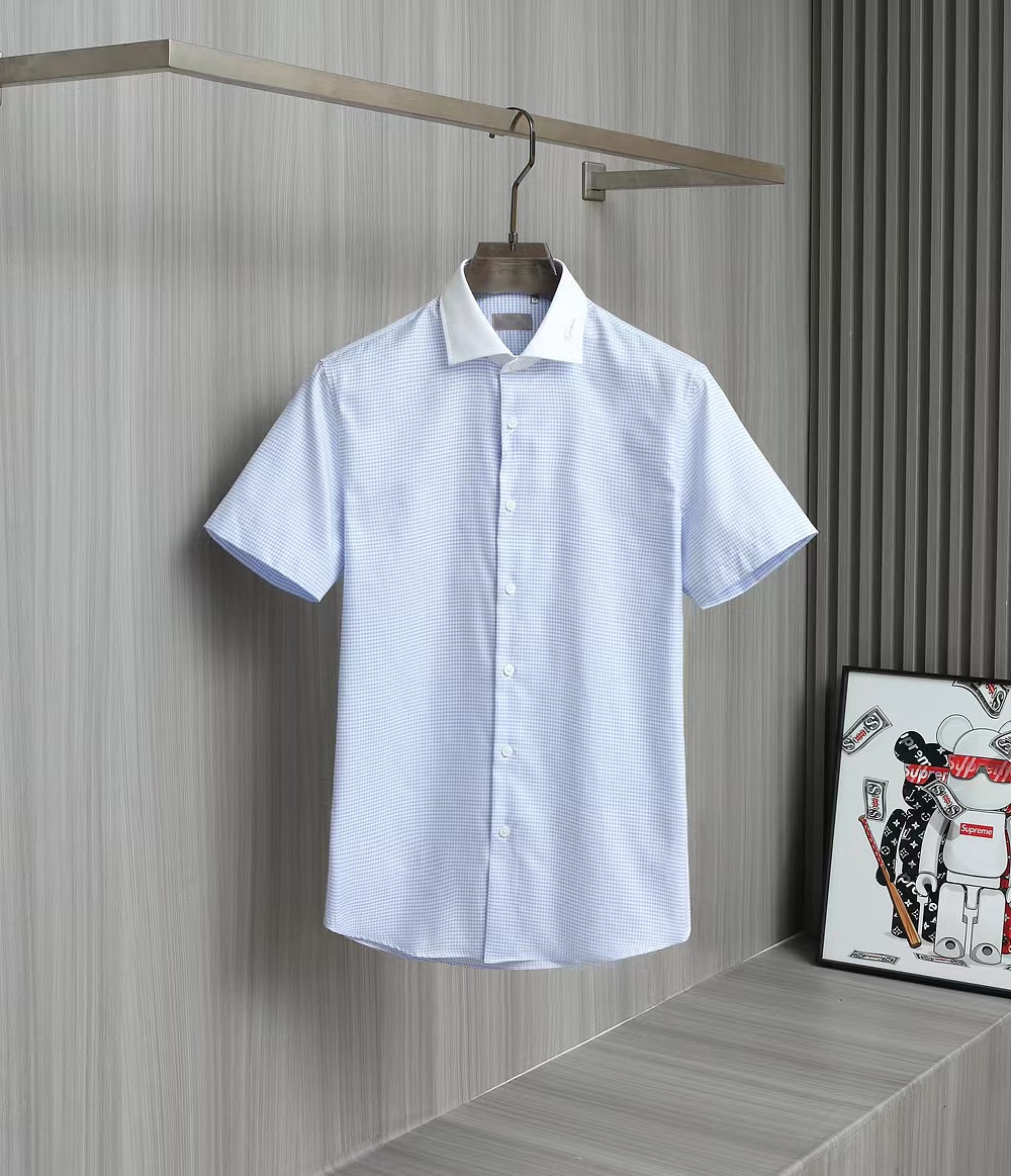 Dior Clothing Shirts & Blouses Blue Platinum White Yellow Embroidery Men Poplin Fabric Spring/Summer Collection Fashion Casual
