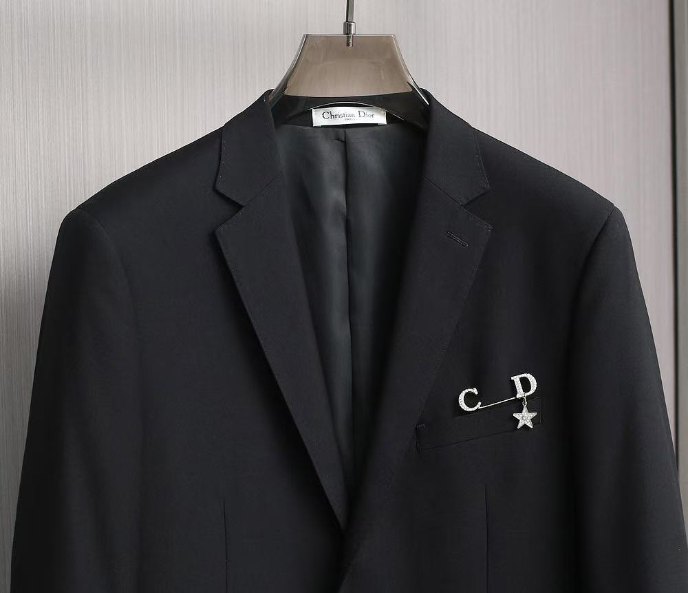 /套  专柜同步新品】迪奥/Dior 2025年春秋男士 黑色千 羊毛混纺面料 时尚商务休闲轻便西装/单