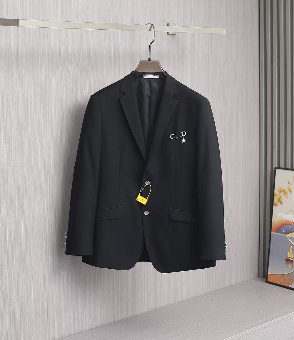 /套  专柜同步新品】迪奥/Dior 2025年春秋男士 黑色千 羊毛混纺面料 时尚商务休闲轻便西装/单